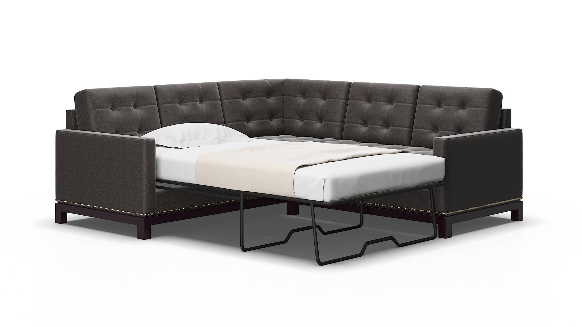 Davos Avenger denim Sectional sleeper Espresso Legs  2