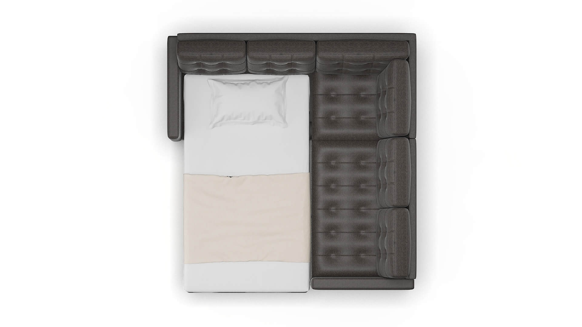 Davos Avenger Denim Sectional Sleeper Espresso legs 3