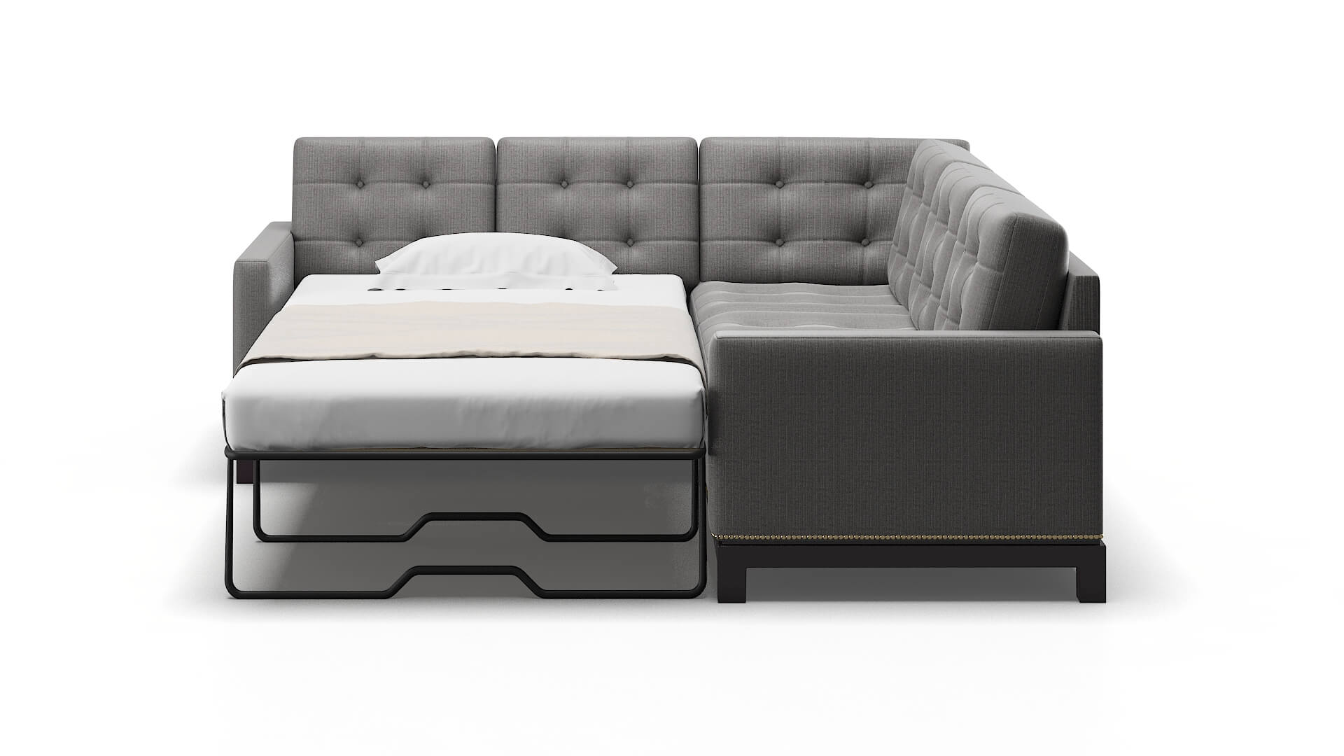 Davos Avenger Zinc Sectional Sleeper Espresso legs 1