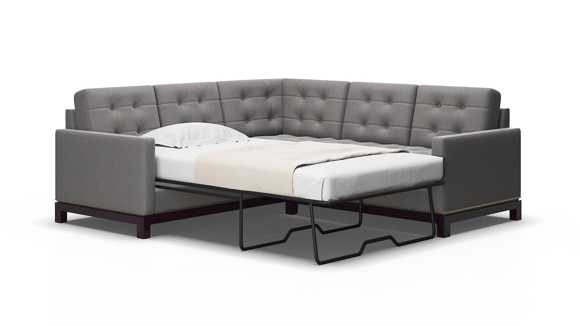 Davos Avenger Zinc Sectional Sleeper Espresso legs 2