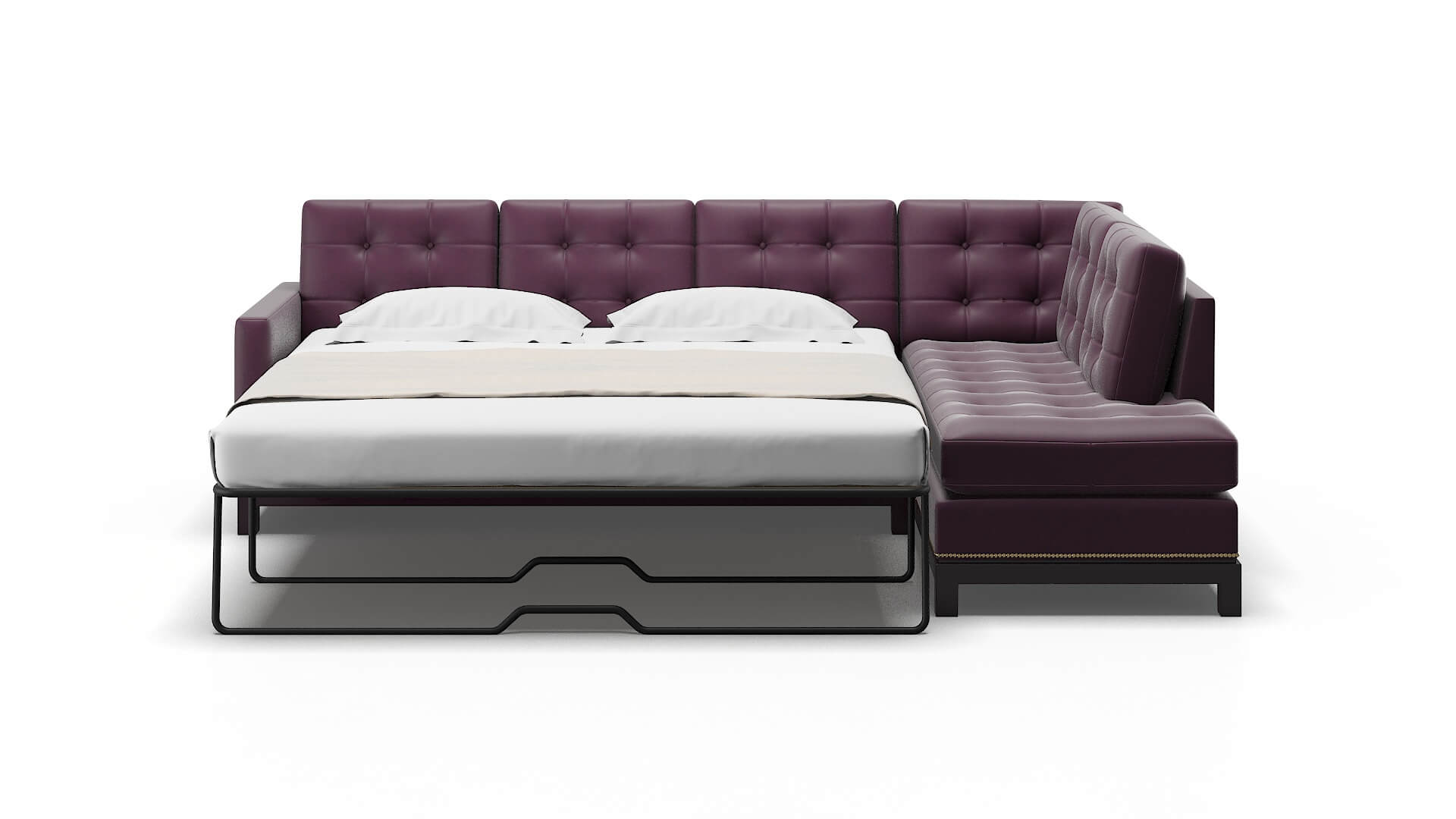Davos Bella Aubergine Panel Sleeper Espresso legs 1