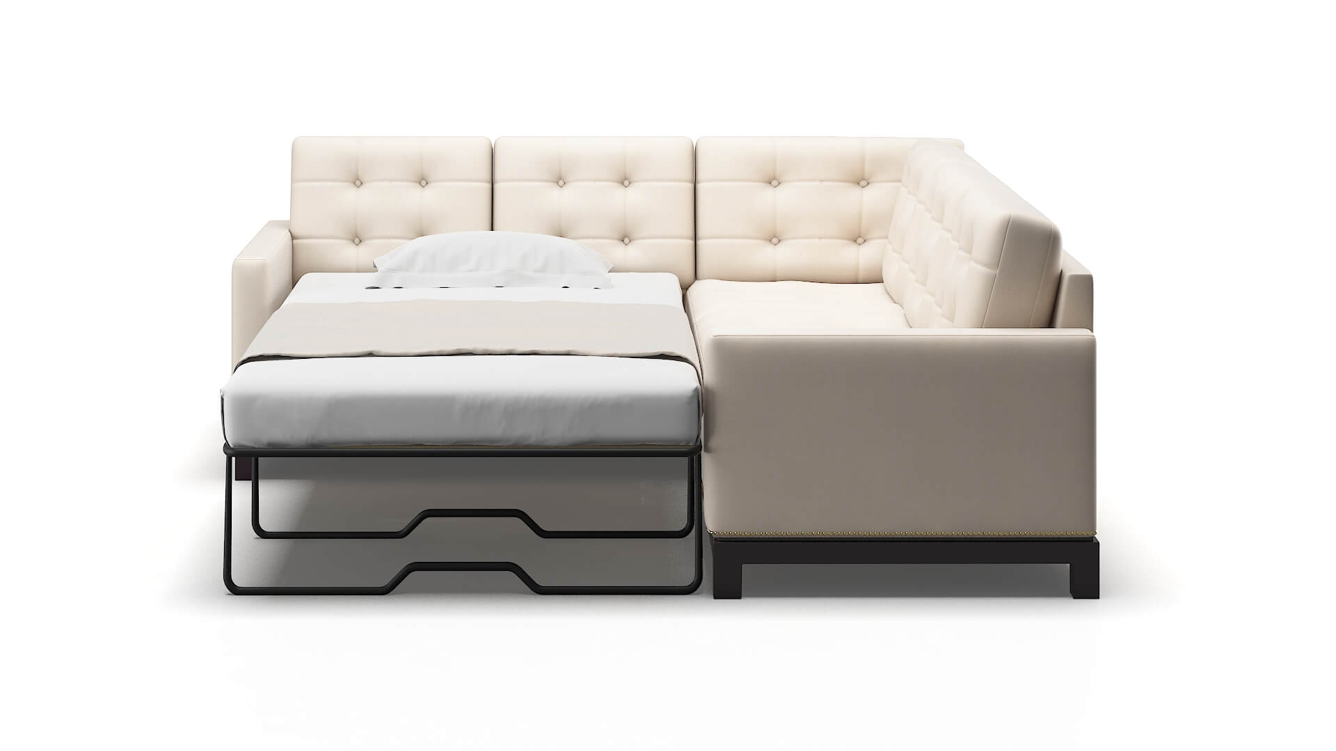 Davos Bella Buckwheat Sectional Sleeper Espresso legs 1
