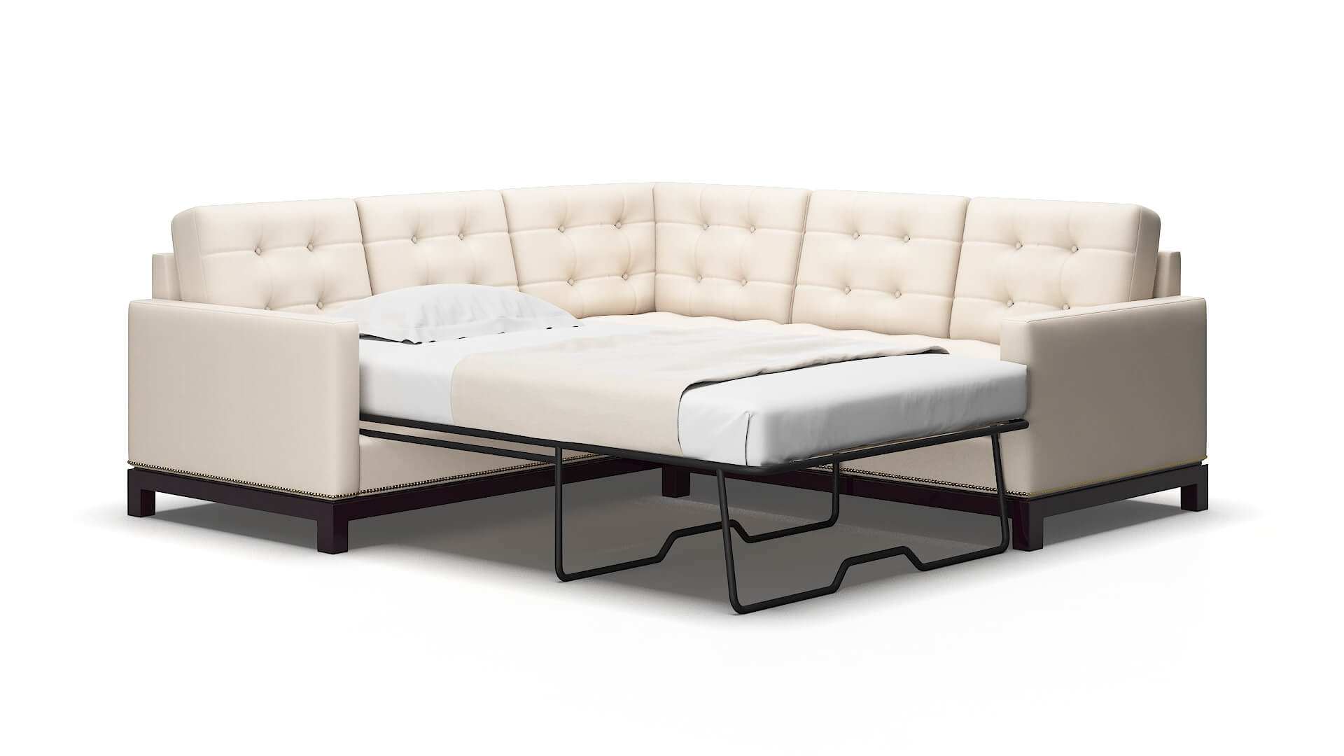 Davos Bella Buckwheat Sectional Sleeper Espresso legs 2