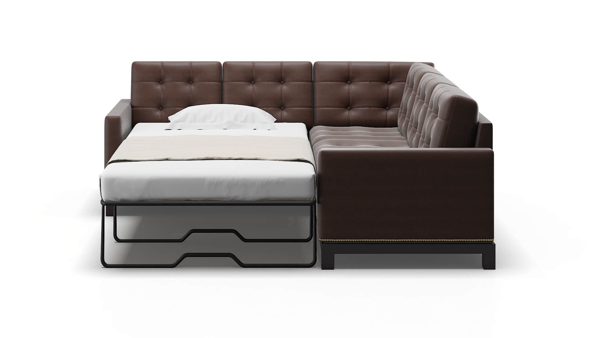 Davos Bella Espresso Sectional Sleeper Espresso legs 1