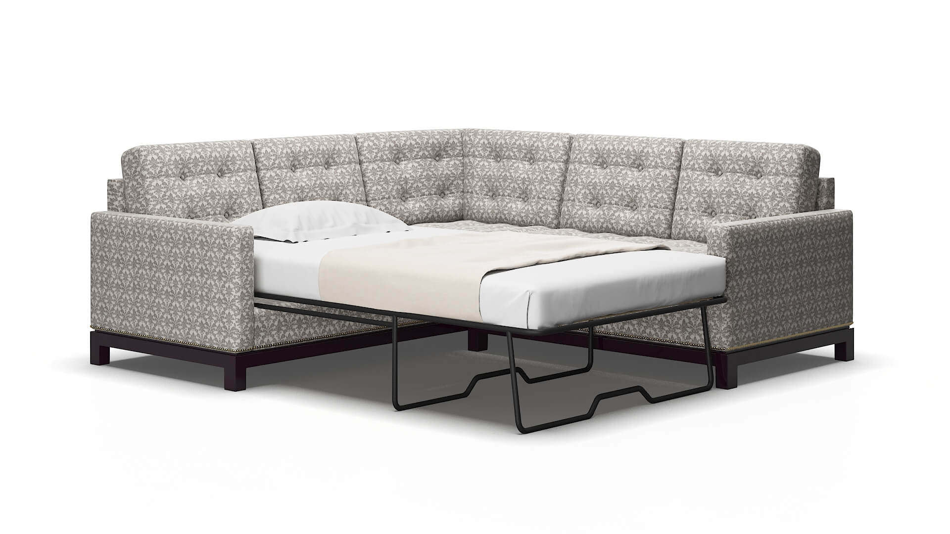 Davos Bergamo Dove Sectional Sleeper Espresso legs 2