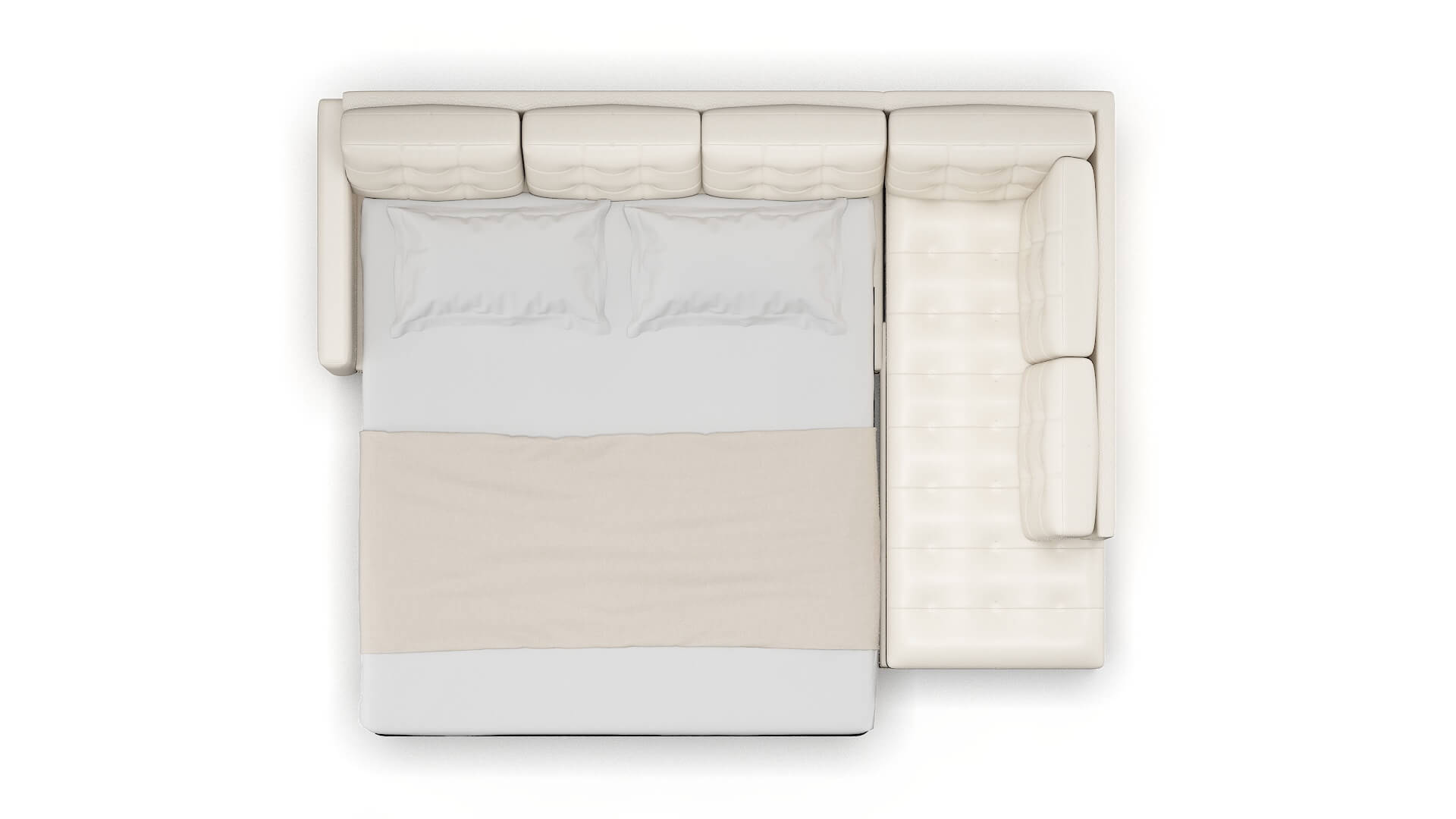 Davos Blanche Milky Panel Sleeper Espresso legs 3