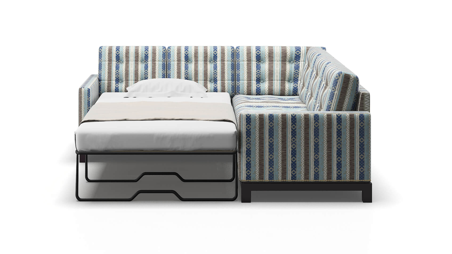 Davos Bodhi Indigo Sectional Sleeper Espresso legs 1