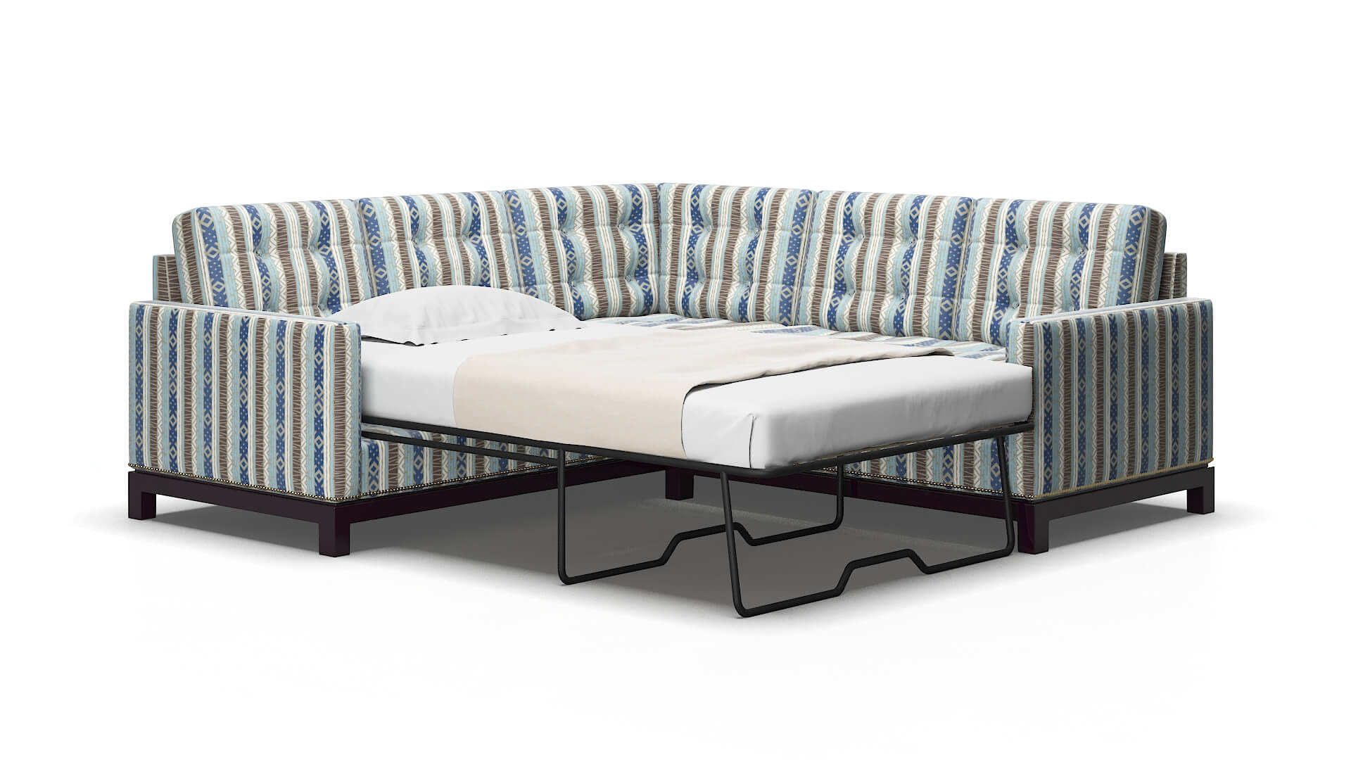 Davos Bodhi indigo Sectional sleeper Espresso Legs  2