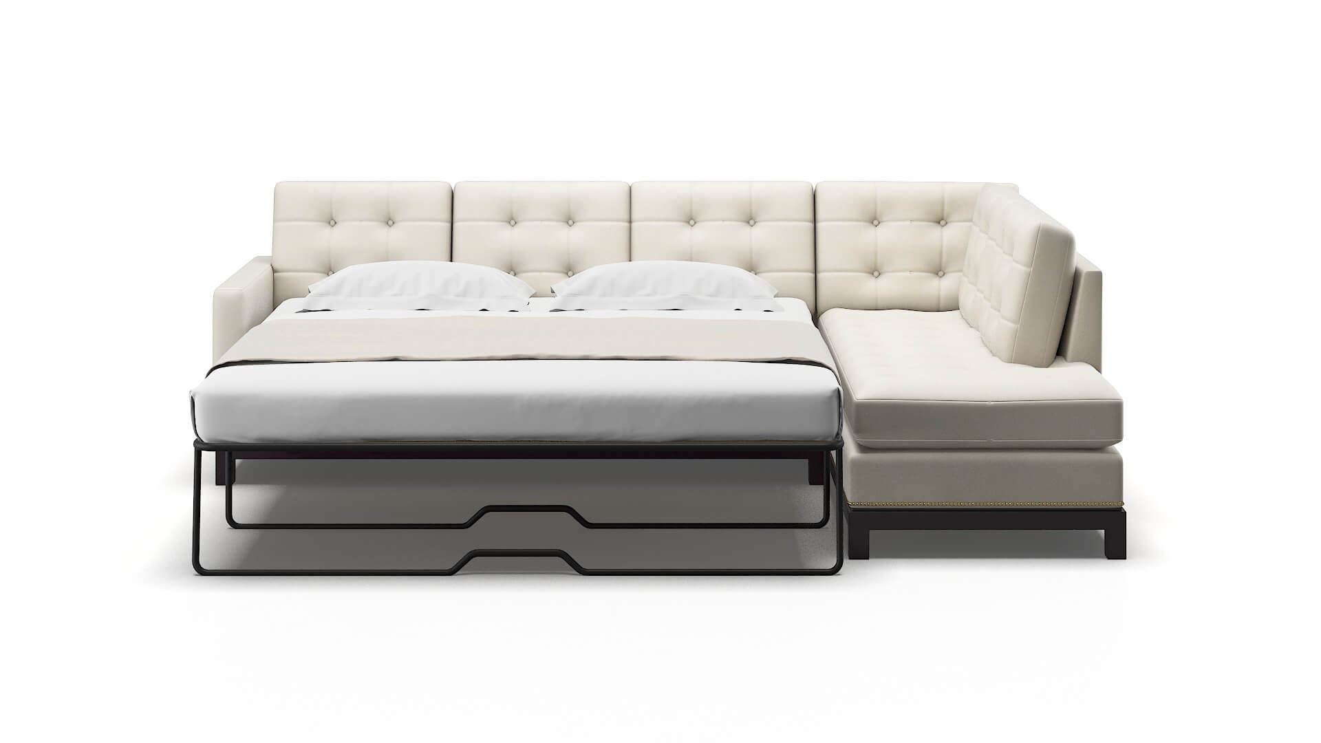 Davos Bungalow Ivory Panel Sleeper Espresso legs 1