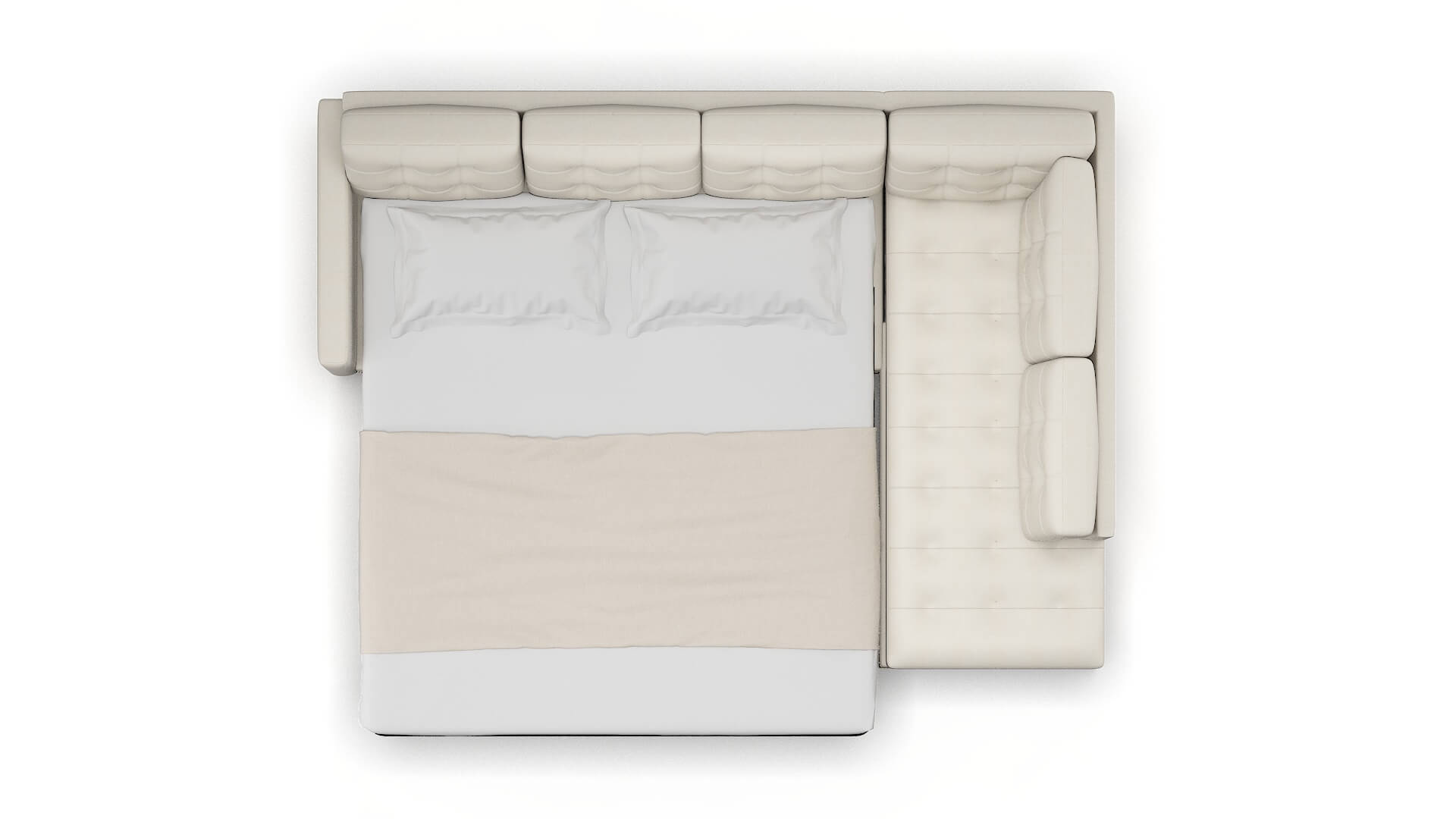 Davos Bungalow Ivory Panel Sleeper Espresso legs 3