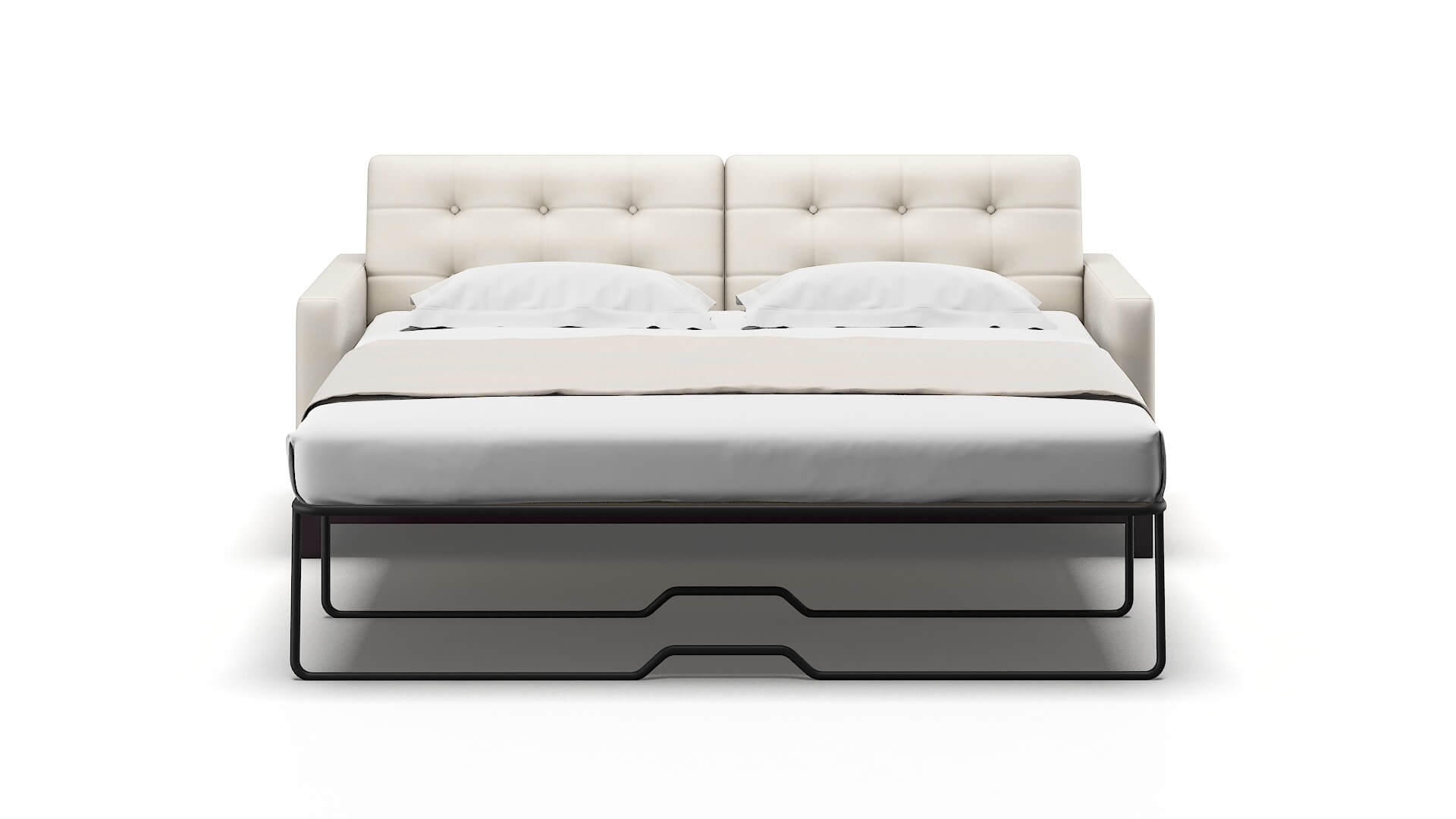 Davos Bungalow Ivory Sofa Sleeper Espresso legs 1