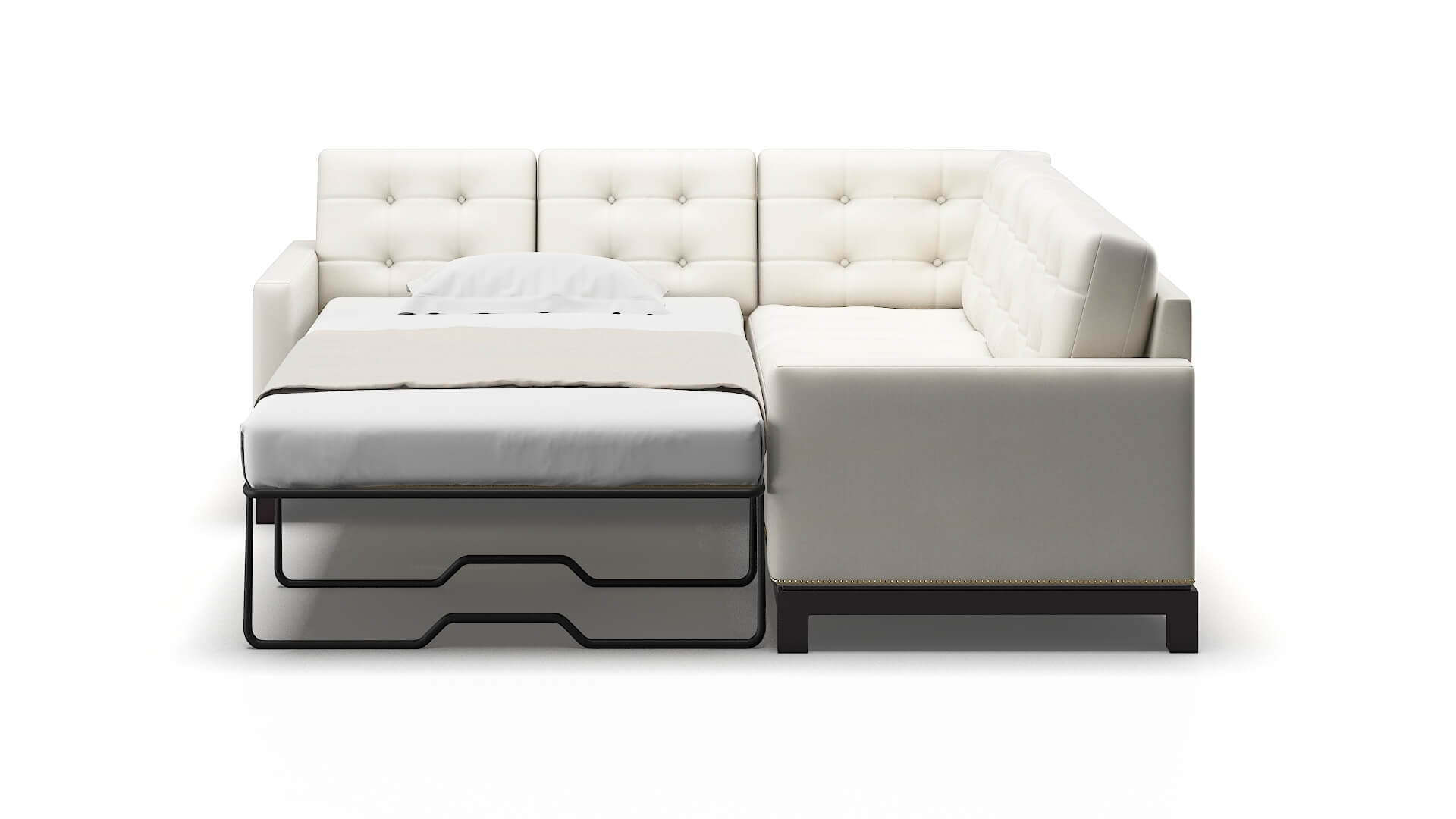 Davos Chance Bone Sectional Sleeper Espresso legs 1