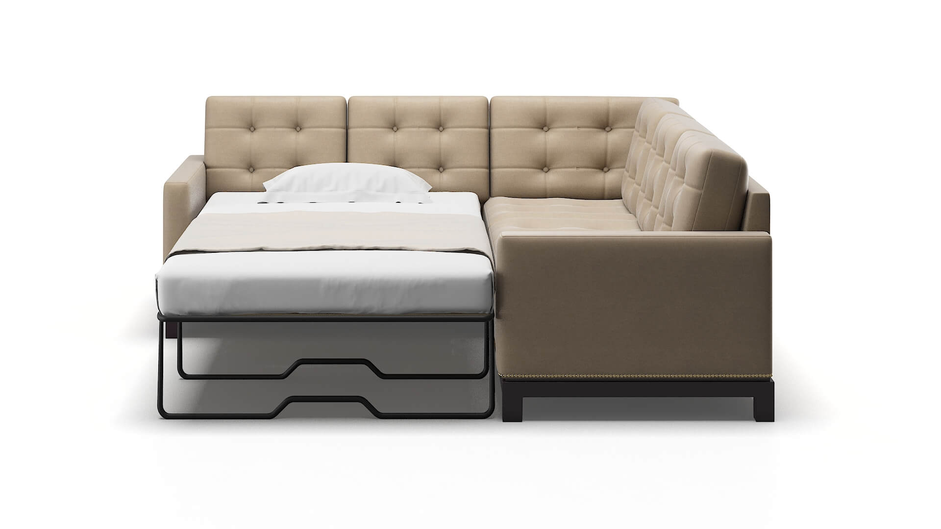 Davos Chance Platinum Sectional Sleeper Espresso legs 1