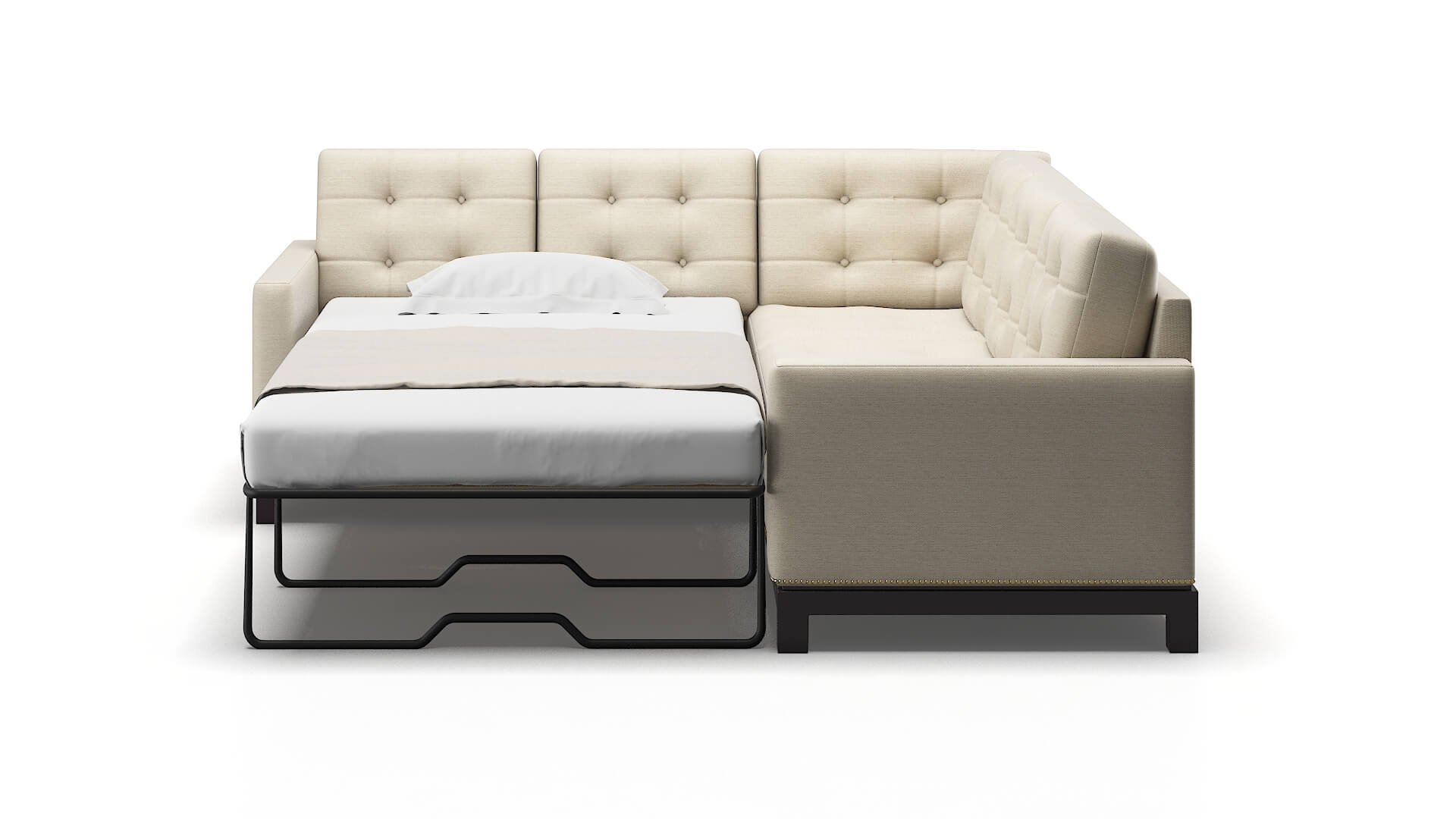 Davos Chance Sand Sectional Sleeper Espresso legs 1