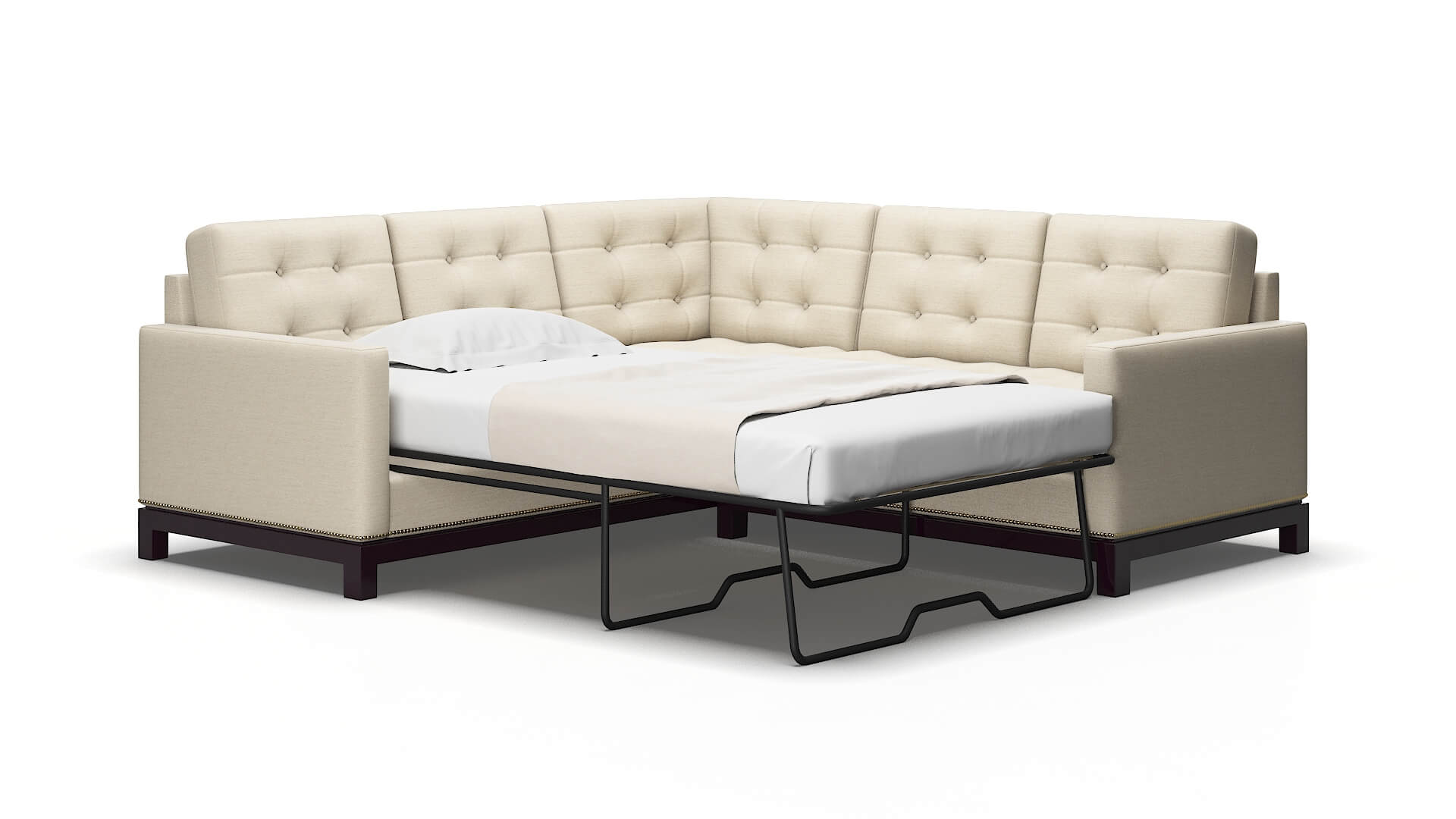 Davos Chance sand Sectional sleeper Espresso Legs  2