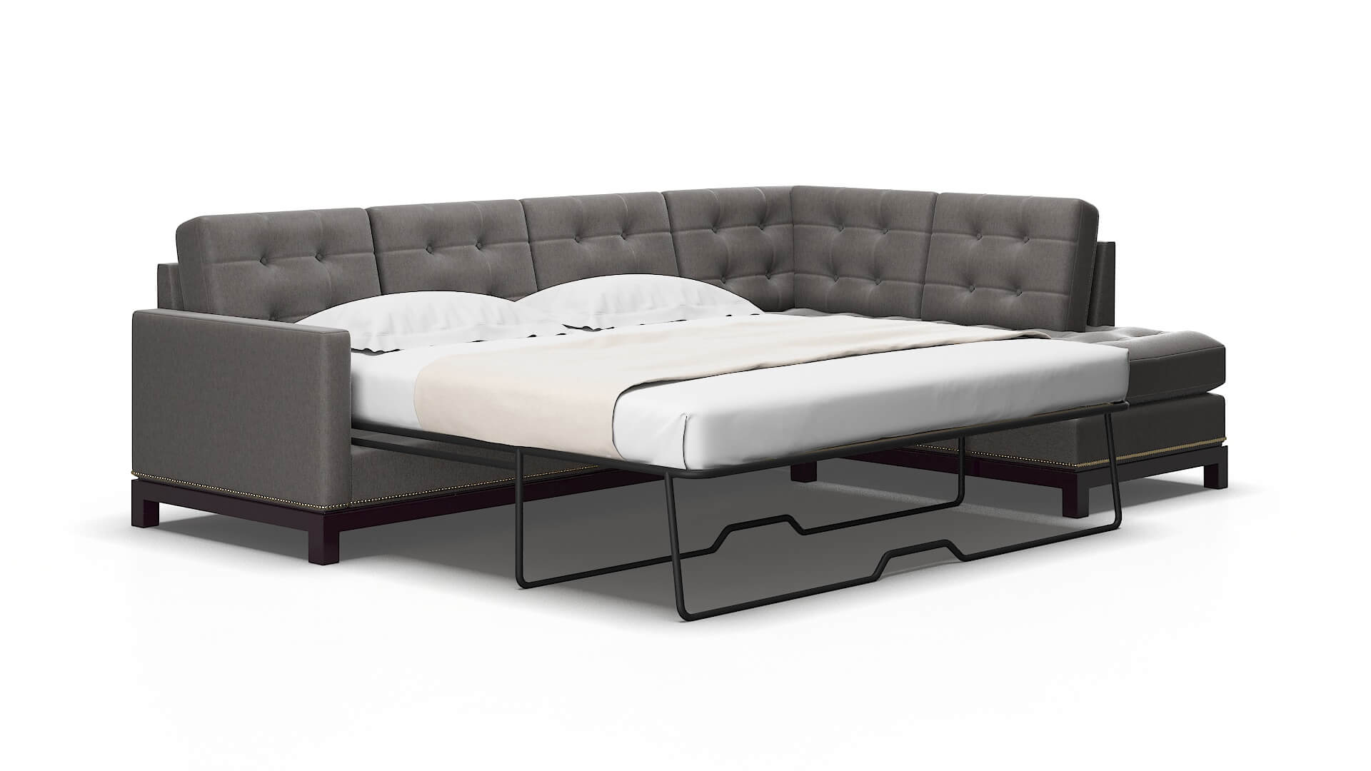 Davos Cosmo charcoal Panel sleeper Espresso Legs  2