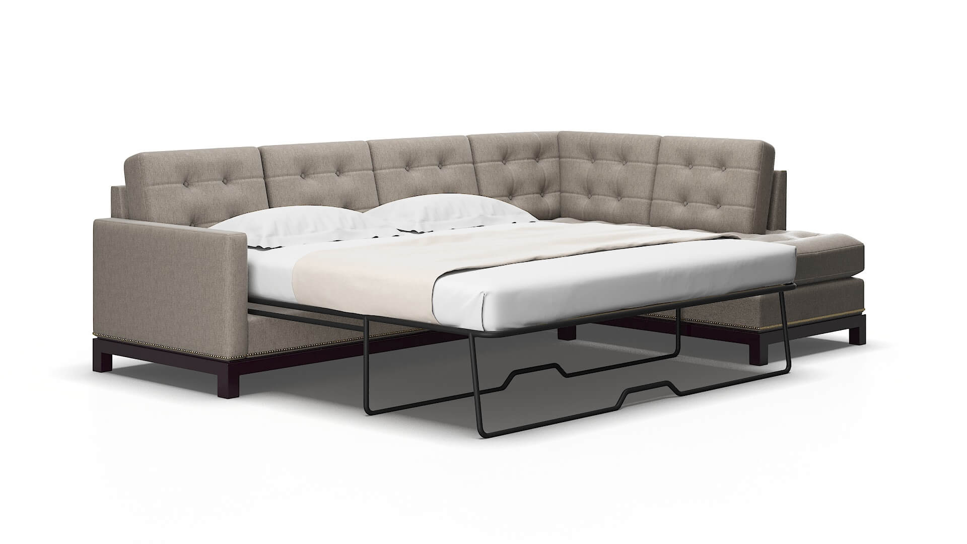 Davos Cosmo taupe Panel sleeper Espresso Legs  2