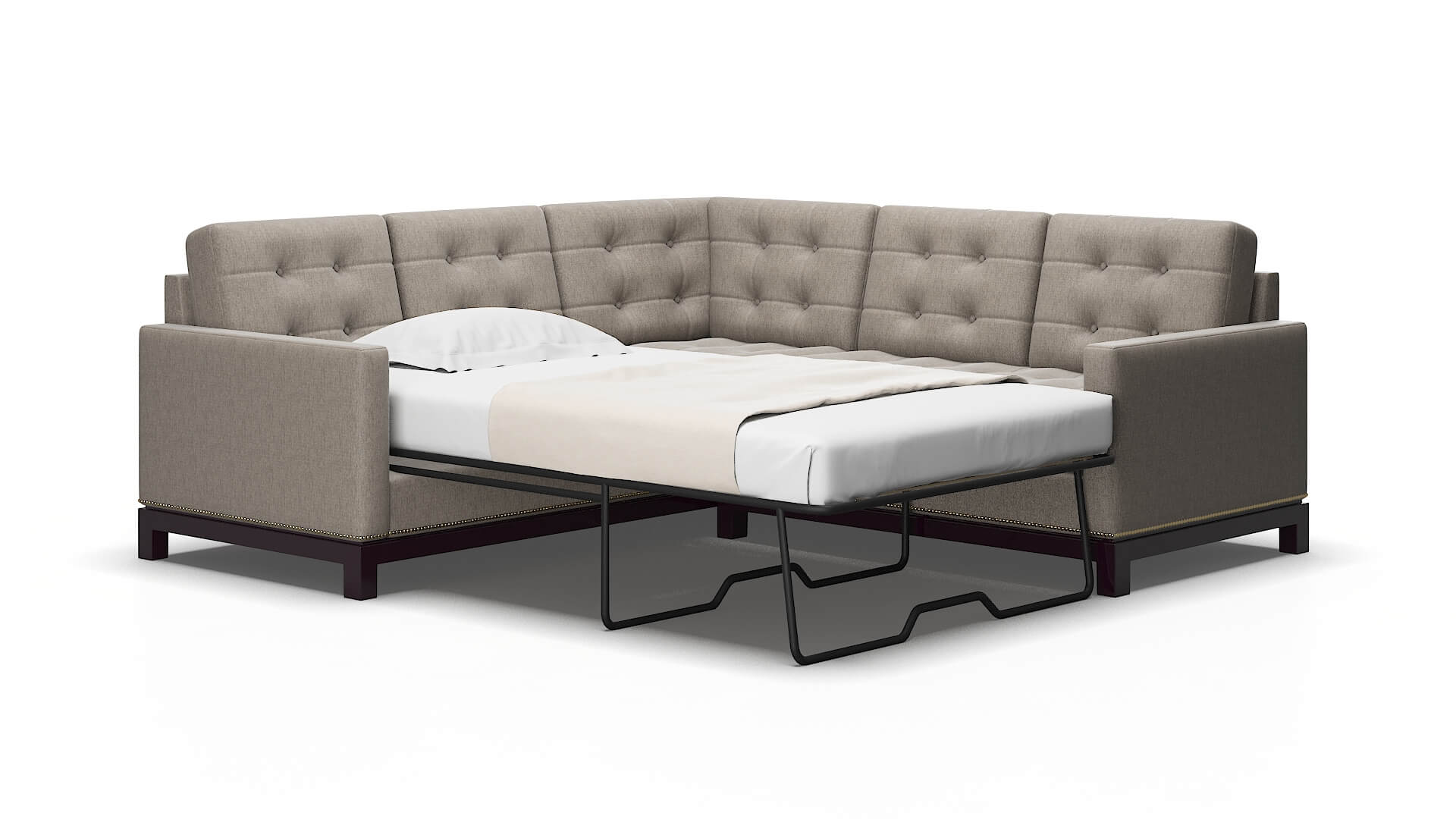 Davos Cosmo taupe Sectional sleeper Espresso Legs  2