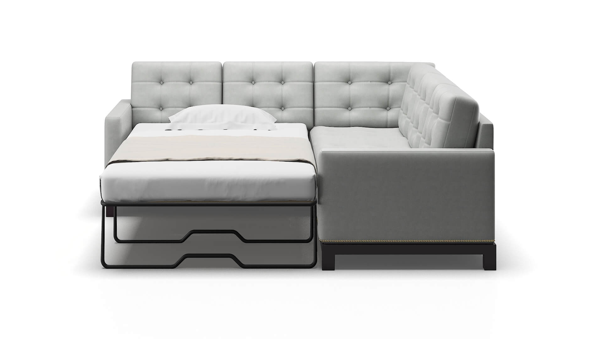 Davos Dawson Platinum Sectional Sleeper Espresso legs 1