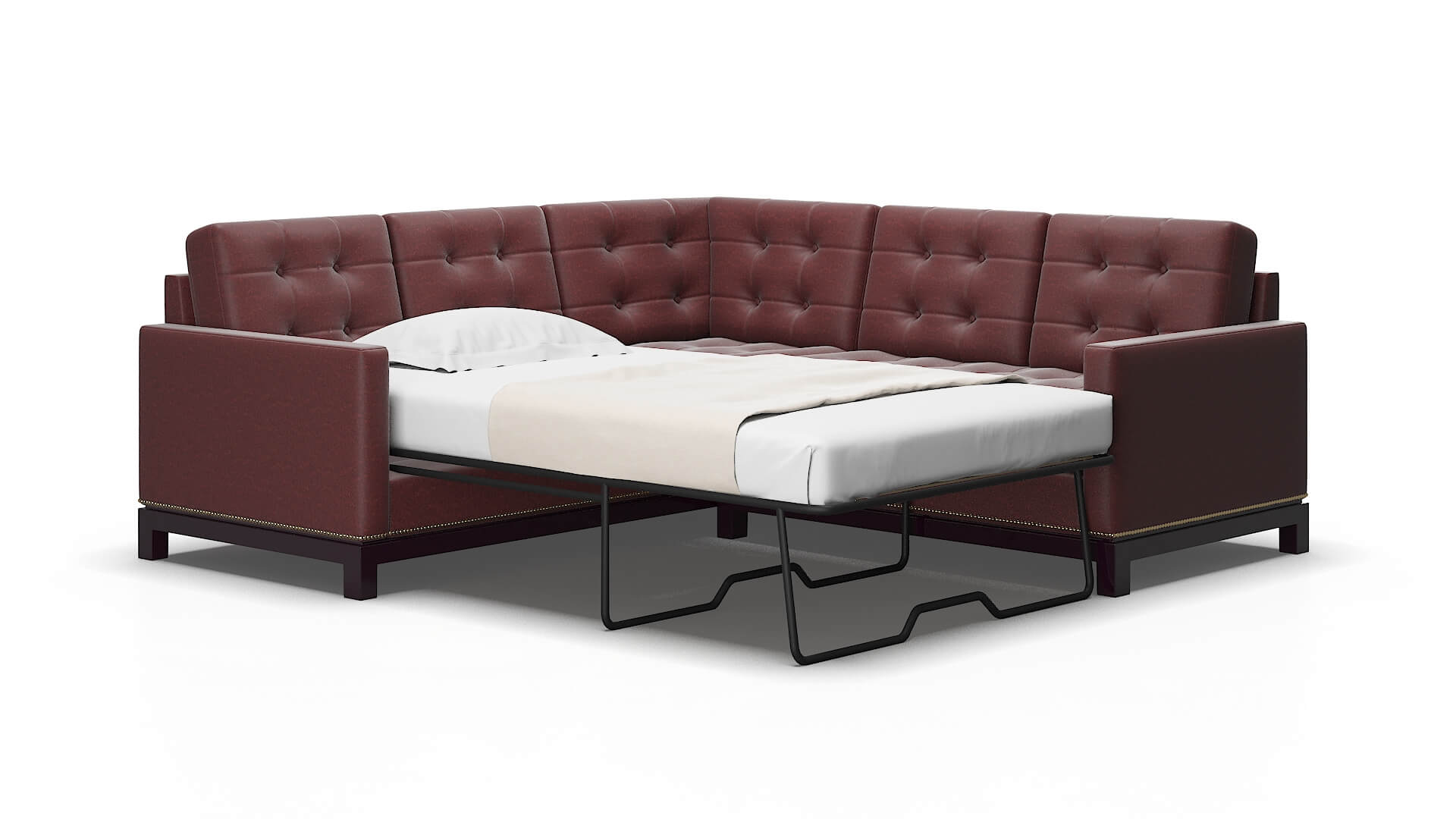 Davos Derby berry Sectional sleeper Espresso Legs  2