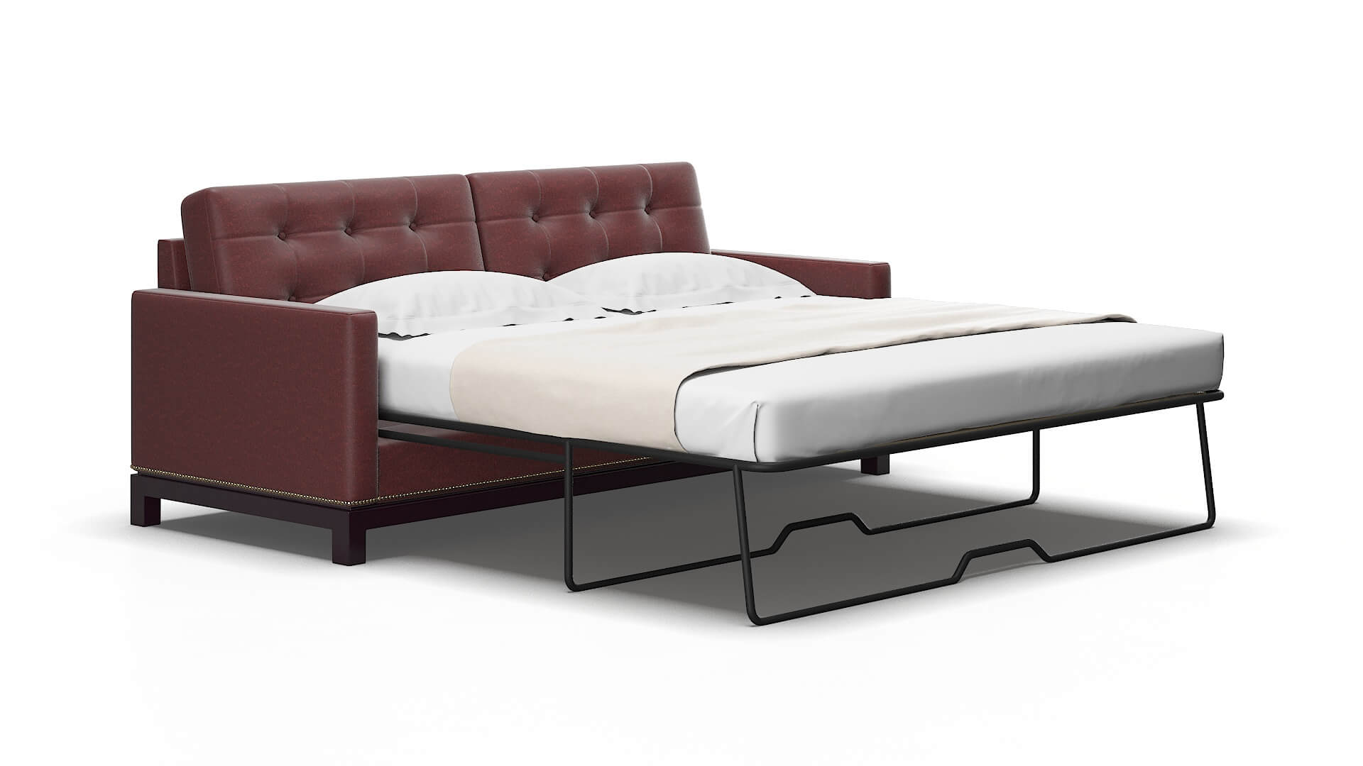 Davos Derby Berry Sofa Sleeper Espresso legs 2