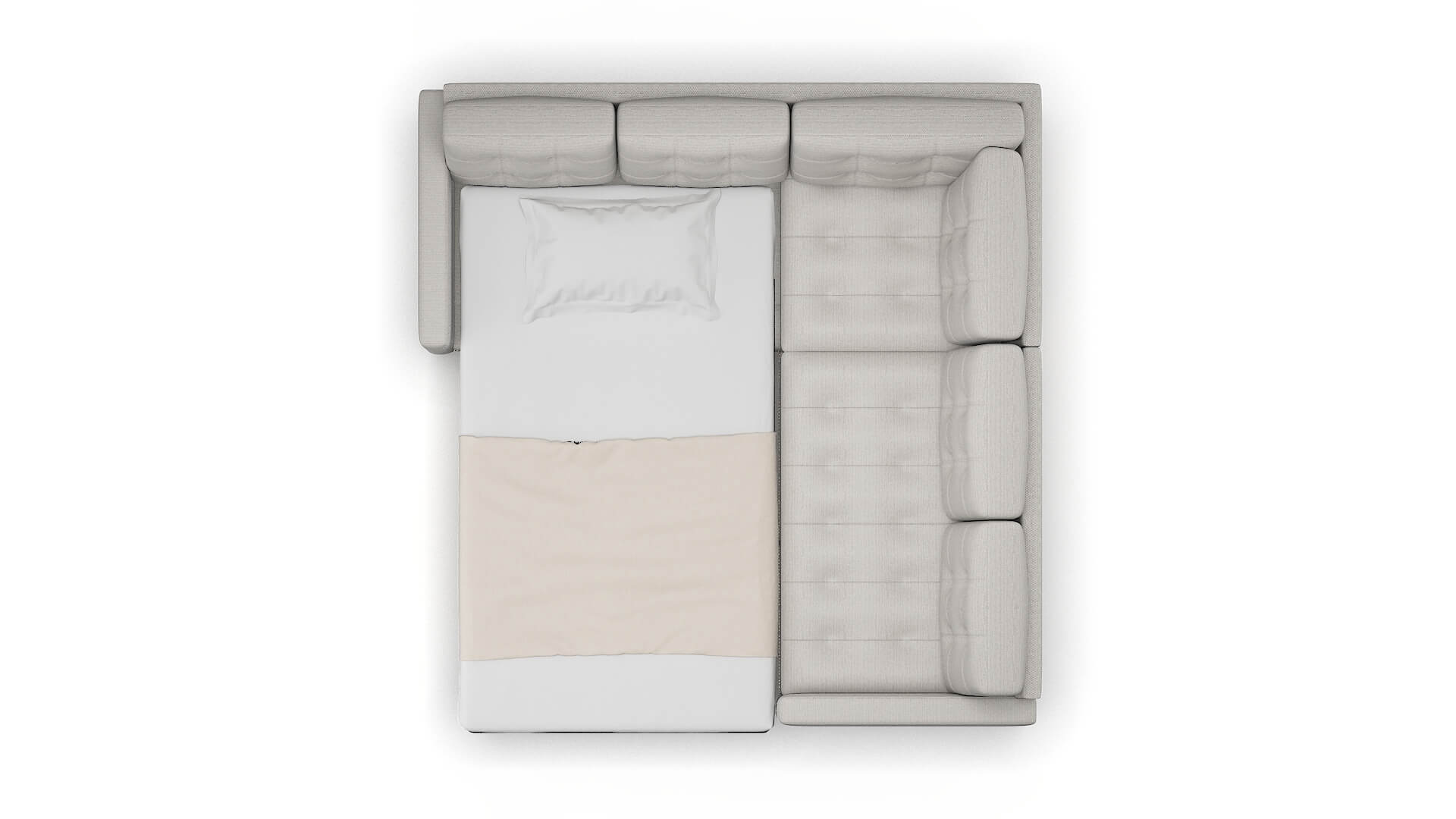 Davos Derby Grey Sectional Sleeper Espresso legs 3