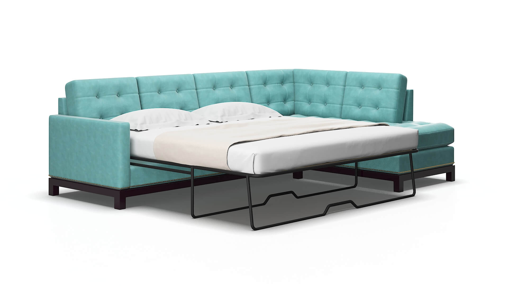 Davos Dream_d French_blue Panel Sleeper Espresso legs 2