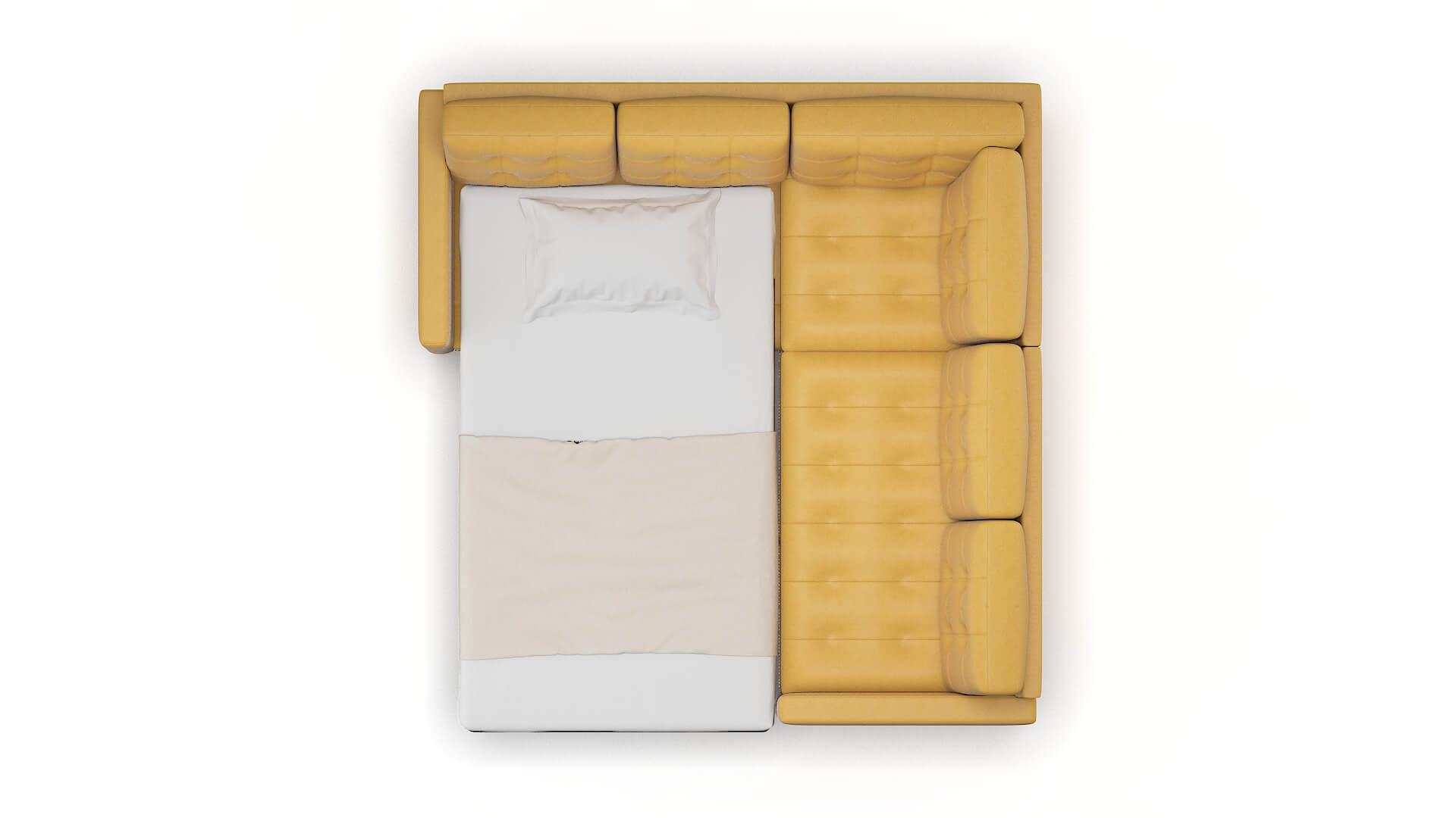Davos Dream_d Sunflower Sectional Sleeper Espresso legs 3
