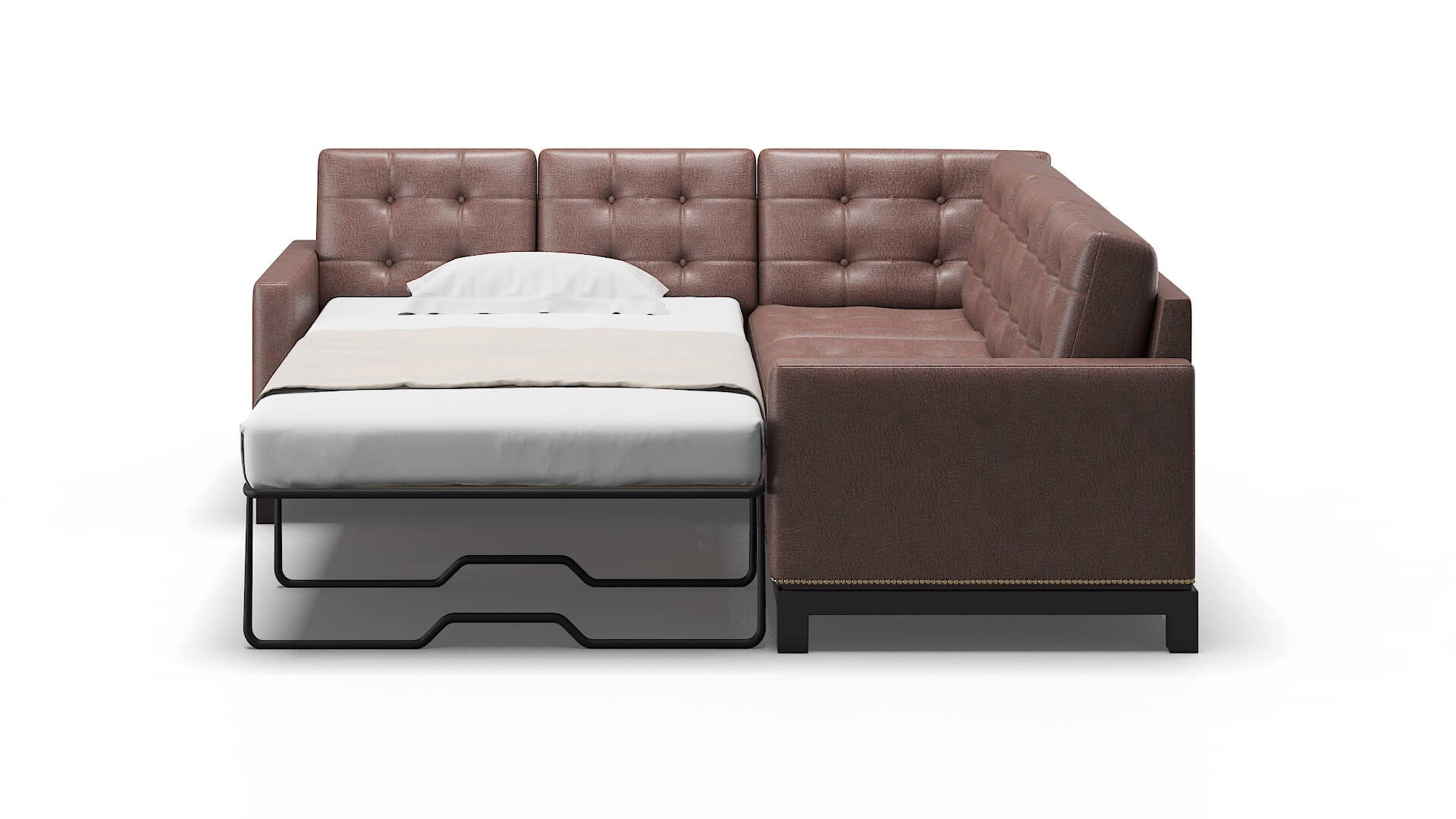 Davos Ford Brown Sectional Sleeper Espresso legs 1