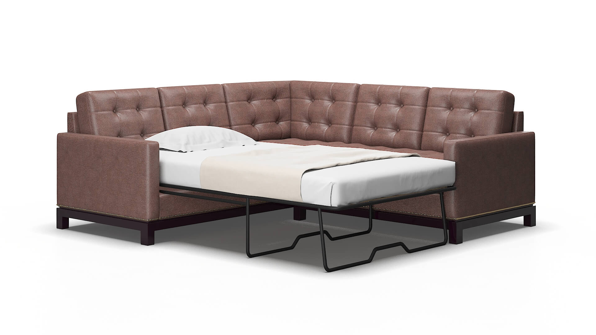 Davos Ford Brown Sectional Sleeper Espresso legs 2