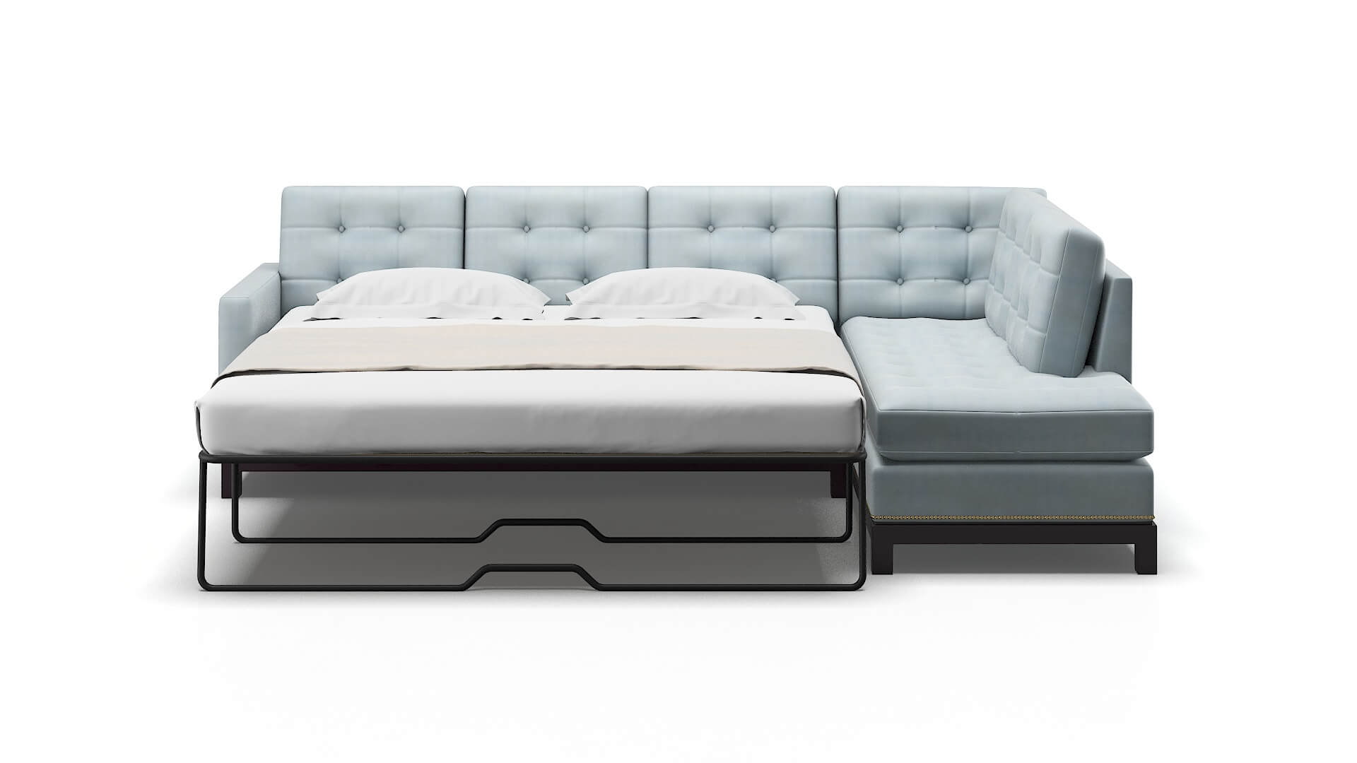 Davos Hathaway Aqua Panel Sleeper Espresso legs 1