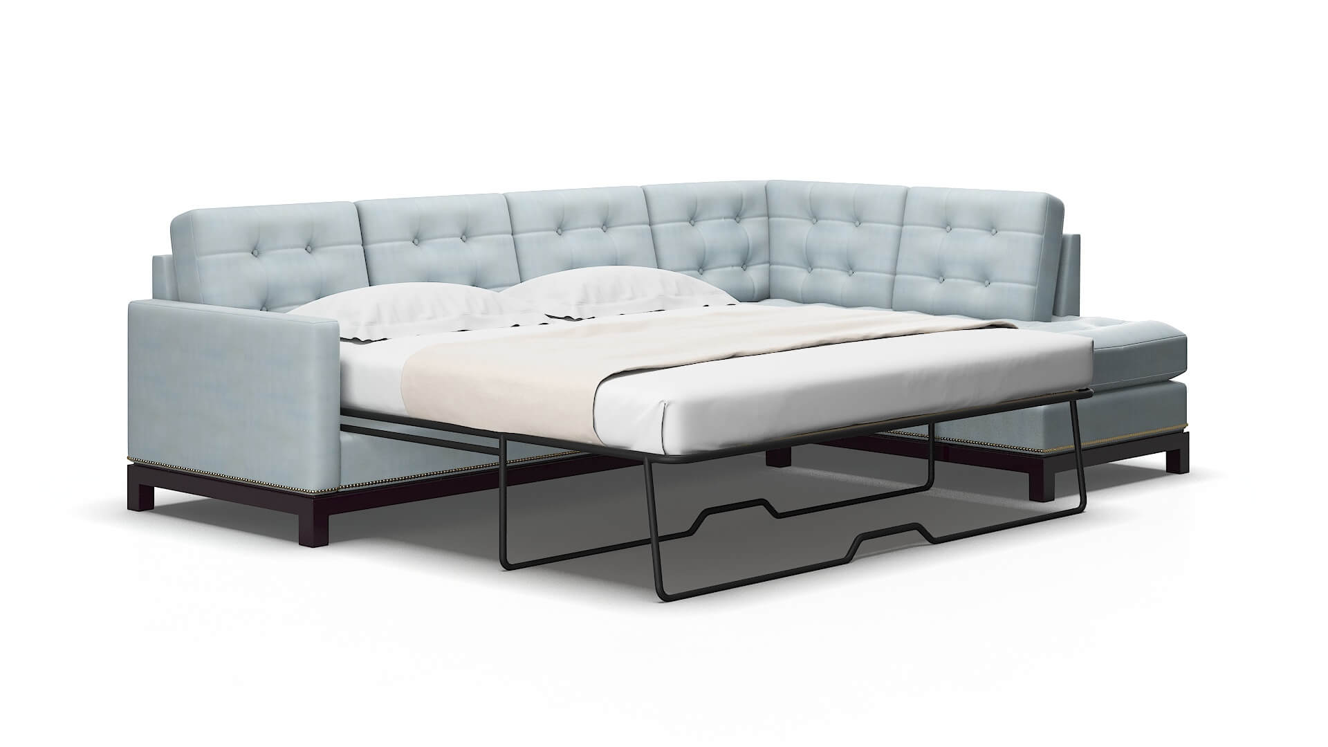 Davos Hathaway aqua Panel sleeper Espresso Legs  2