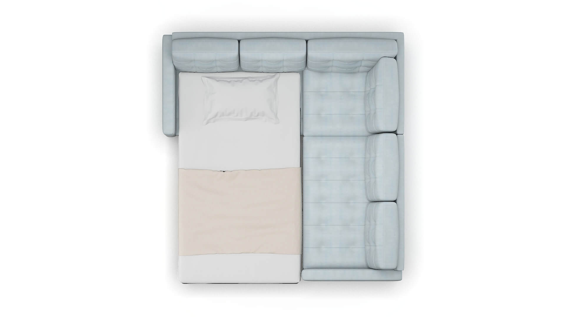 Davos Hathaway Aqua Sectional Sleeper Espresso legs 3