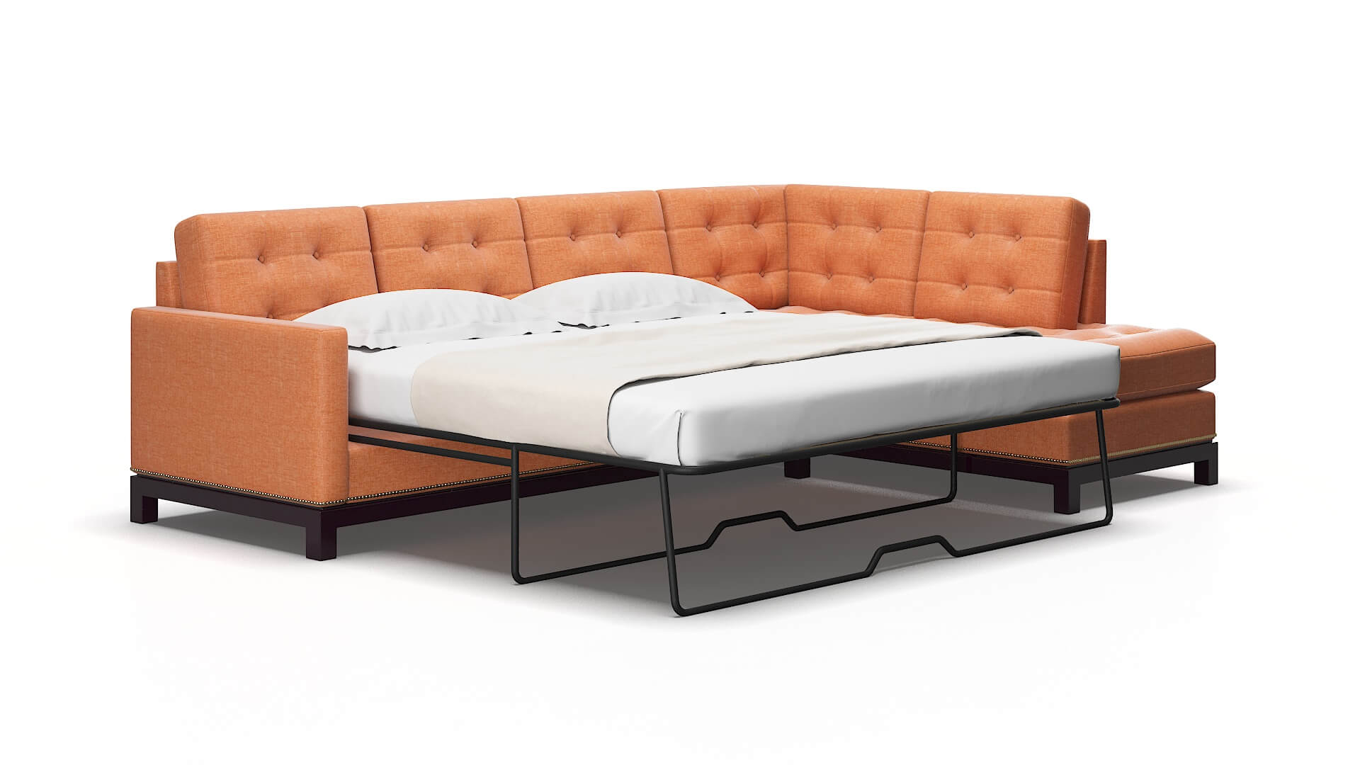 Davos Hepburn appricot Panel sleeper Espresso Legs  2