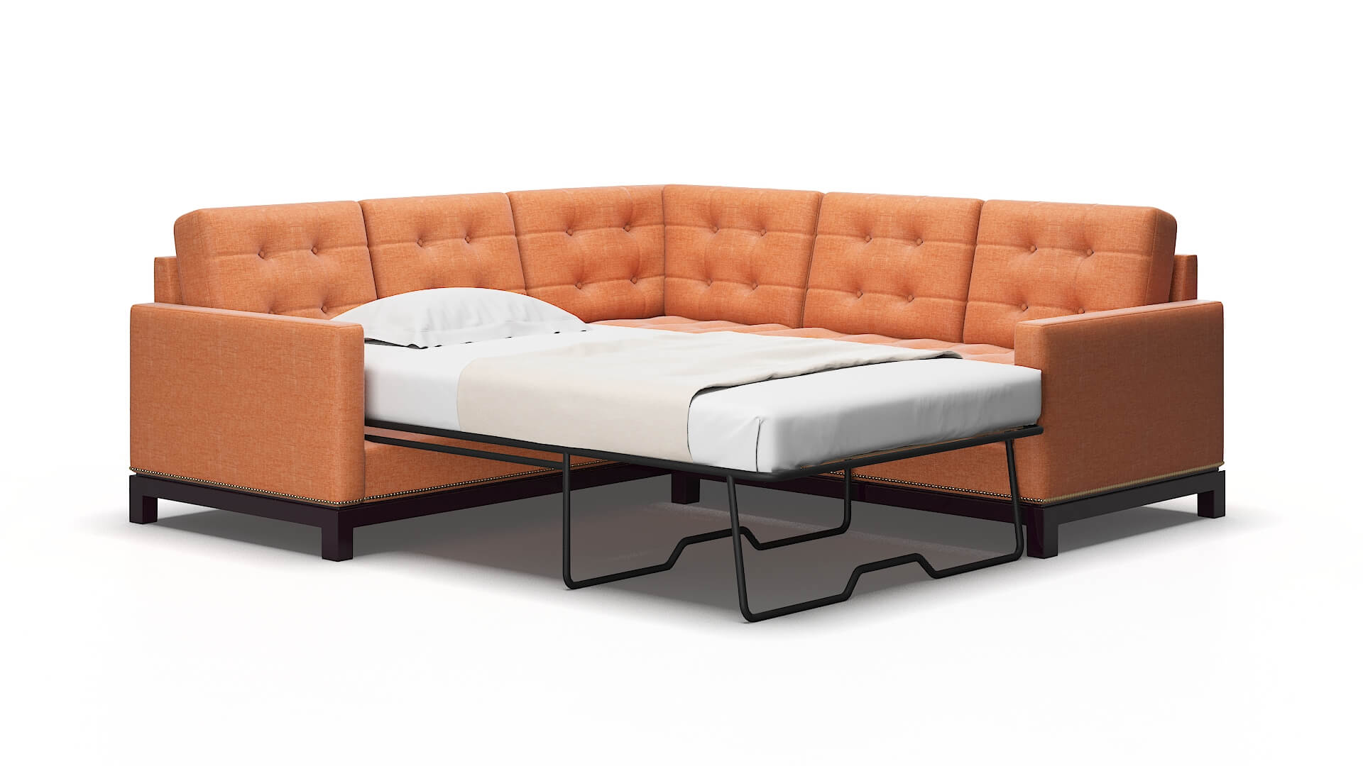 Davos Hepburn appricot Sectional sleeper Espresso Legs  2