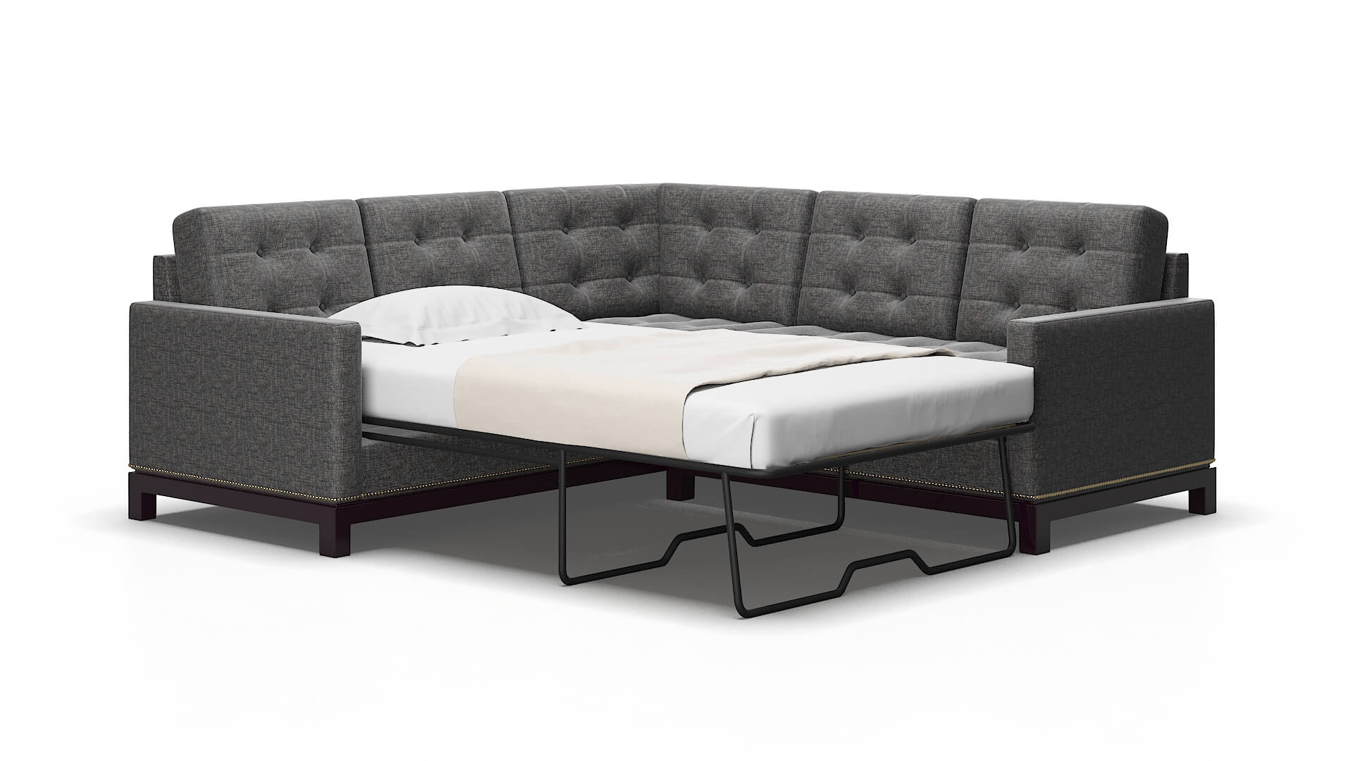 Davos Insight charcoal Sectional sleeper Espresso Legs  2