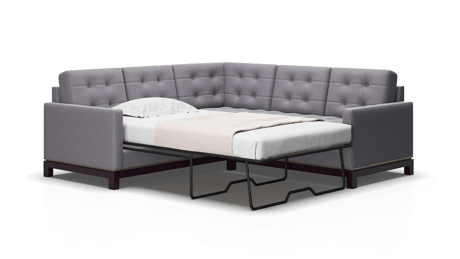 Davos Insight Denim Sectional Sleeper Espresso legs 2