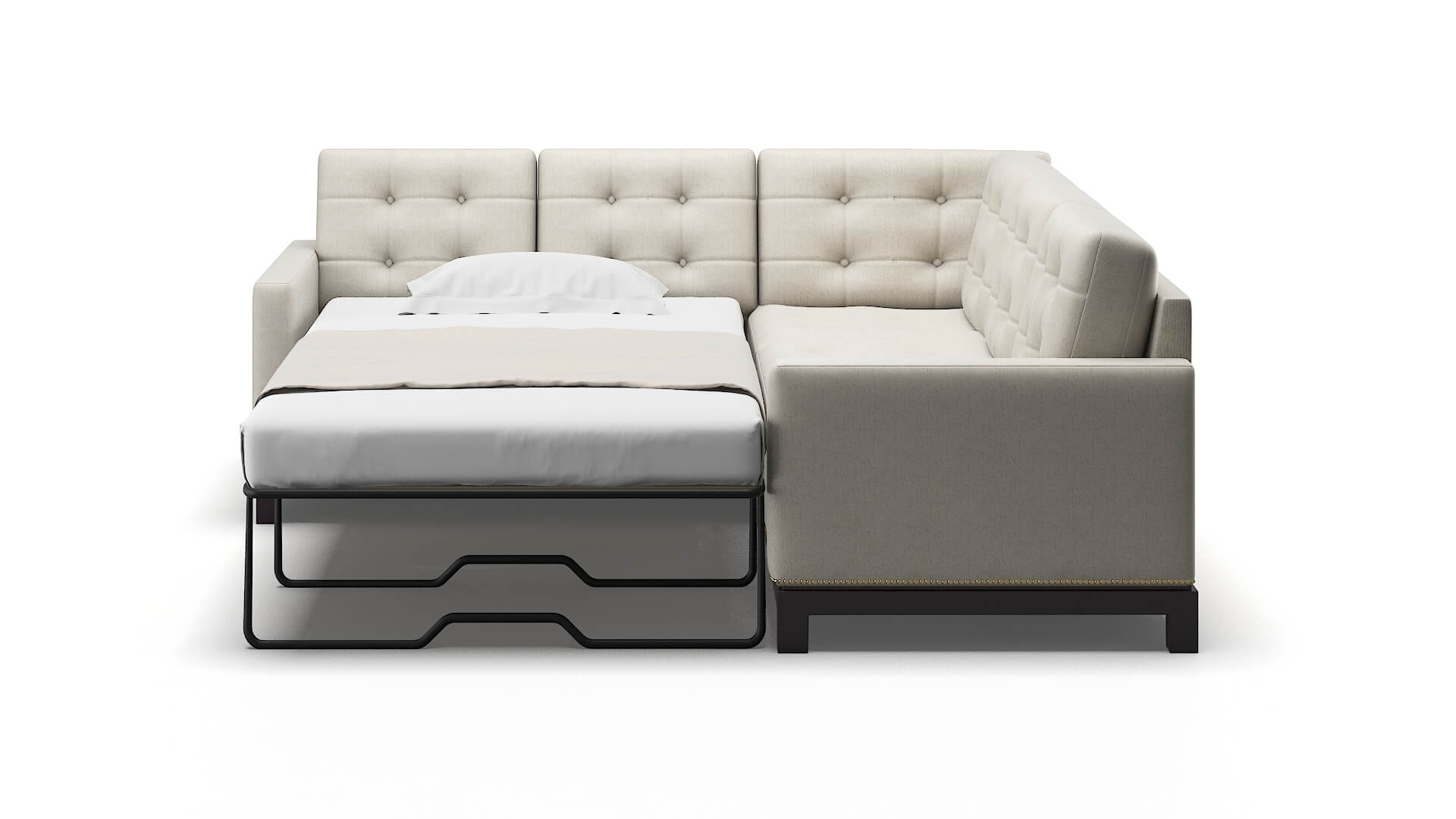 Davos Insight Dove Sectional Sleeper Espresso legs 1