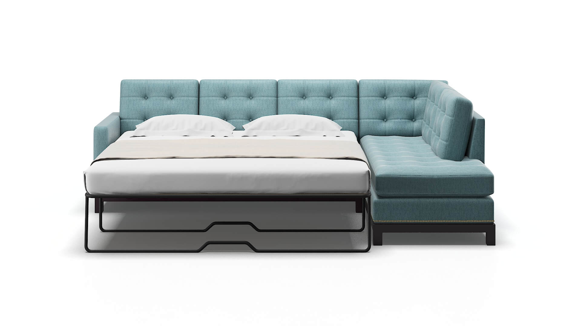 Davos Insight Peacock Panel Sleeper Espresso legs 1