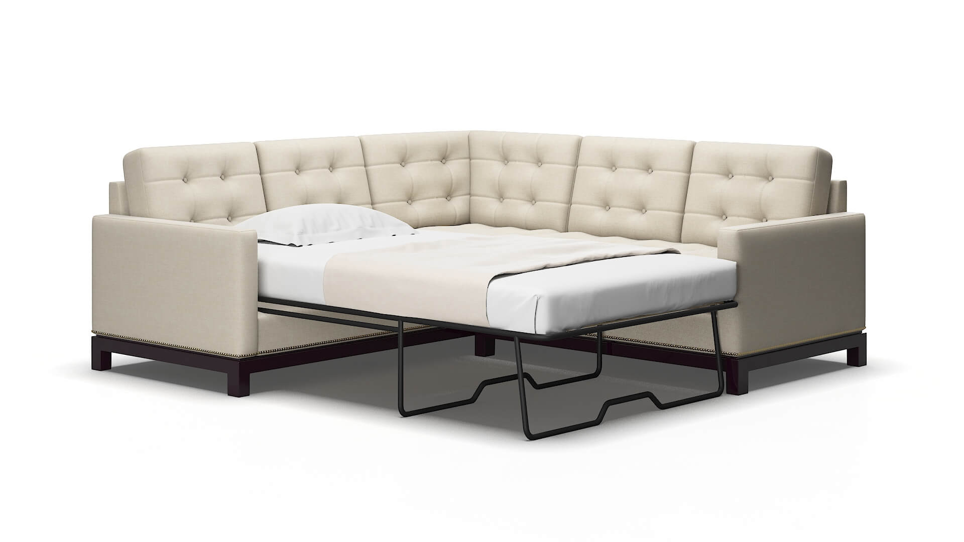 Davos Keylargo almond Sectional sleeper Espresso Legs  2