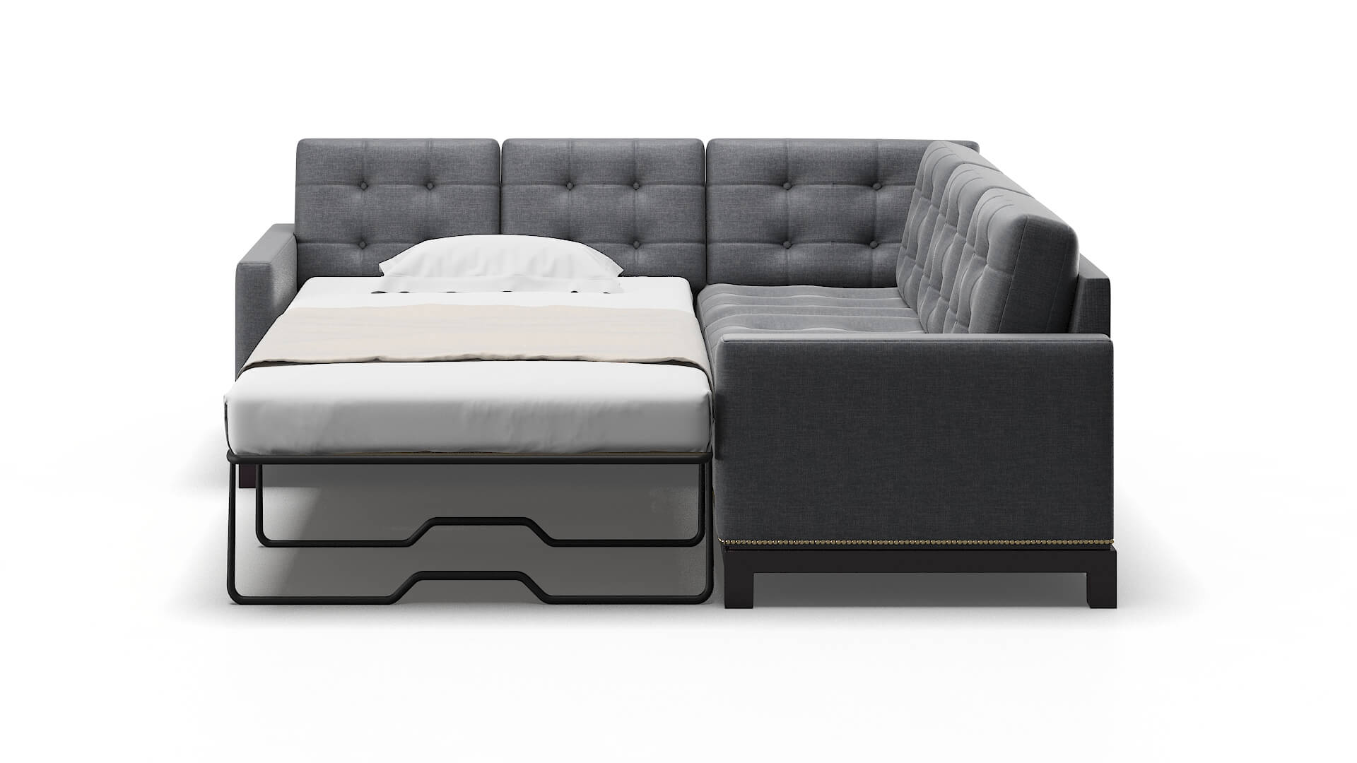Davos Lana Onyx Sectional Sleeper Espresso legs 1