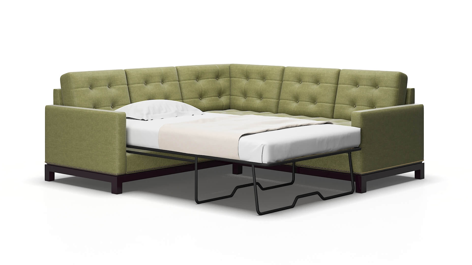 Davos Leslie Lawn Sectional Sleeper Espresso legs 2