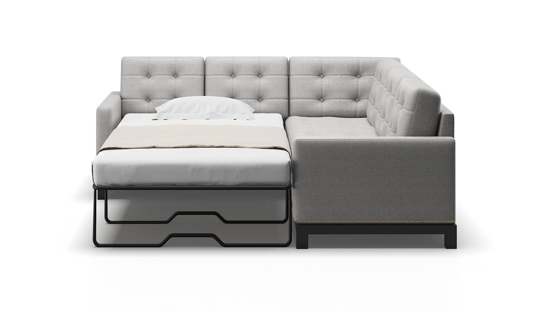 Davos Malibu Dove Sectional Sleeper Espresso legs 1