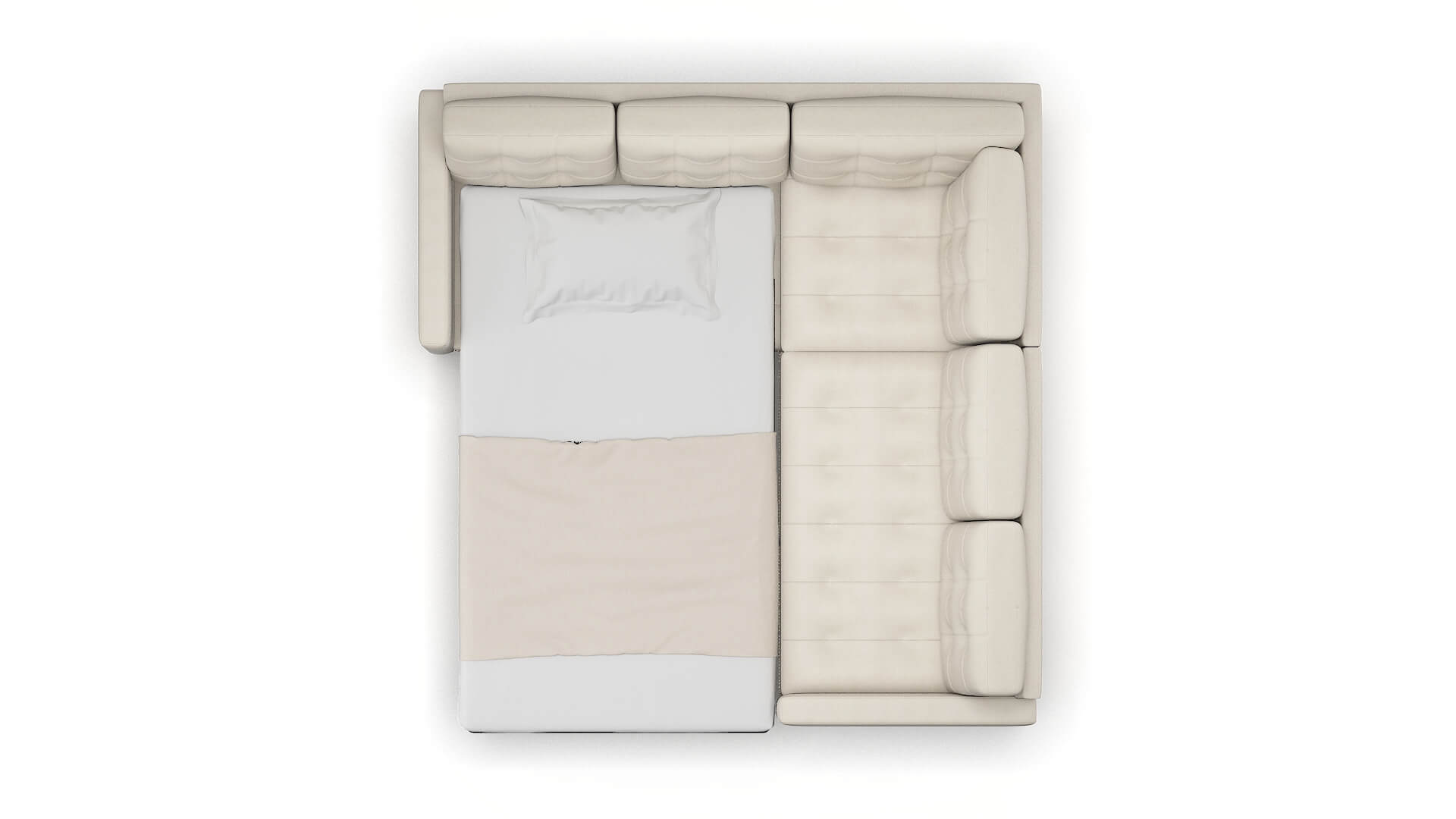 Davos Malibu Linen Sectional Sleeper Espresso legs 3