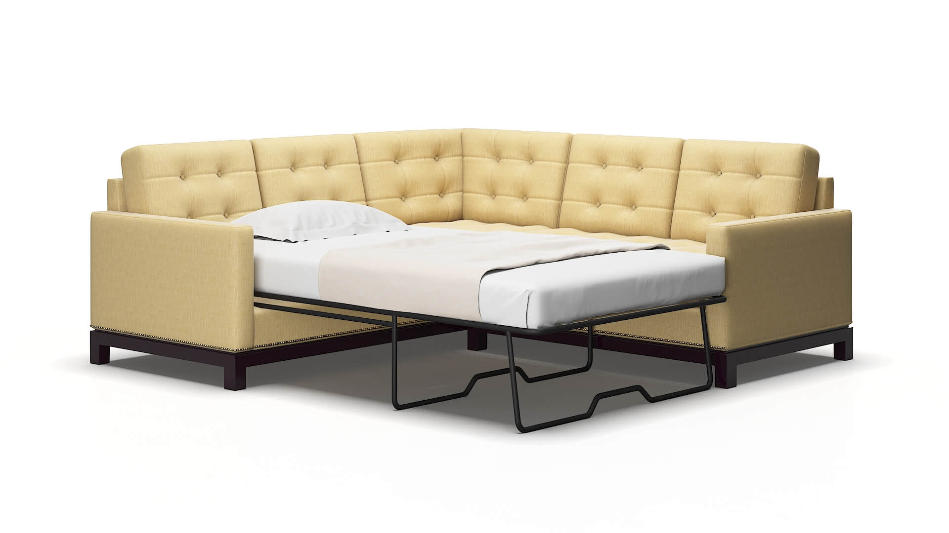 Davos Malibu maize Sectional sleeper Espresso Legs  2