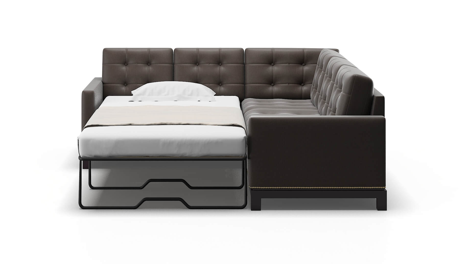 Davos Naples Graphite Sectional Sleeper Espresso legs 1