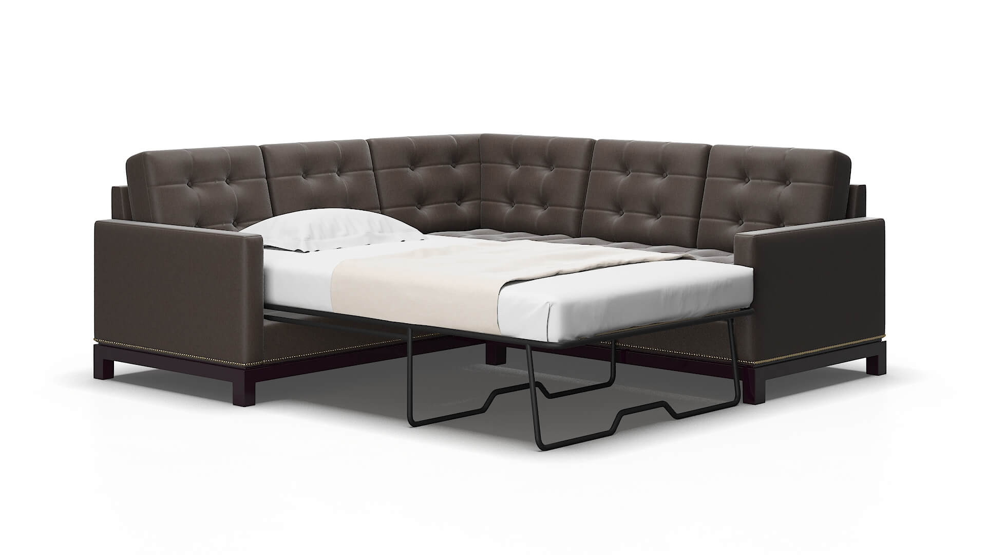 Davos Naples graphite Sectional sleeper Espresso Legs  2