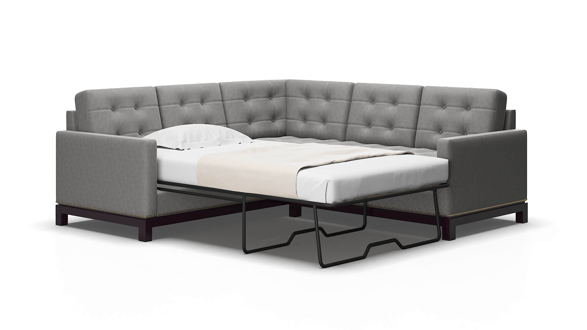 Davos Noble Smoke Sectional Sleeper Espresso legs 2