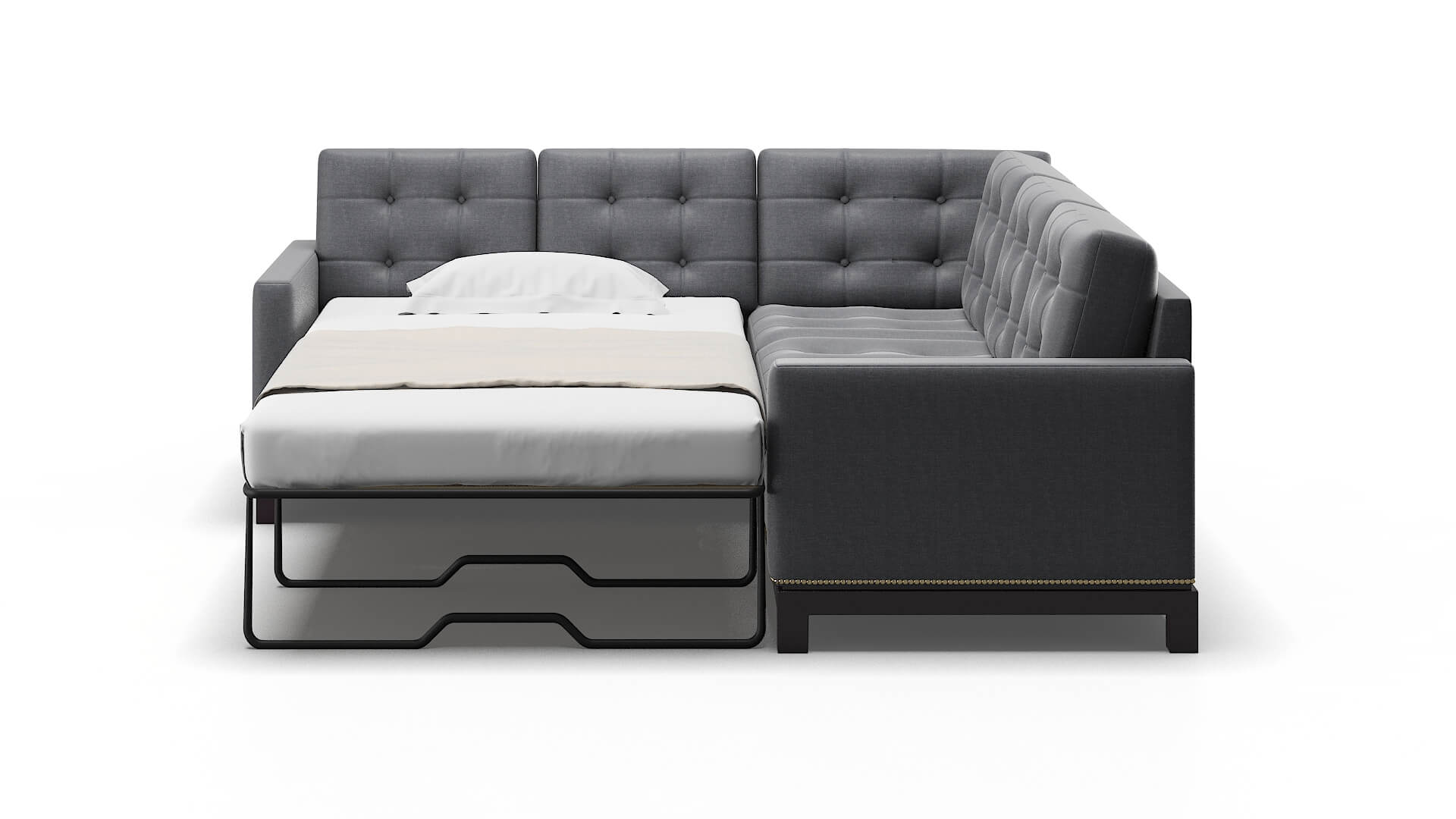 Davos Notion Graphite Sectional Sleeper Espresso legs 1