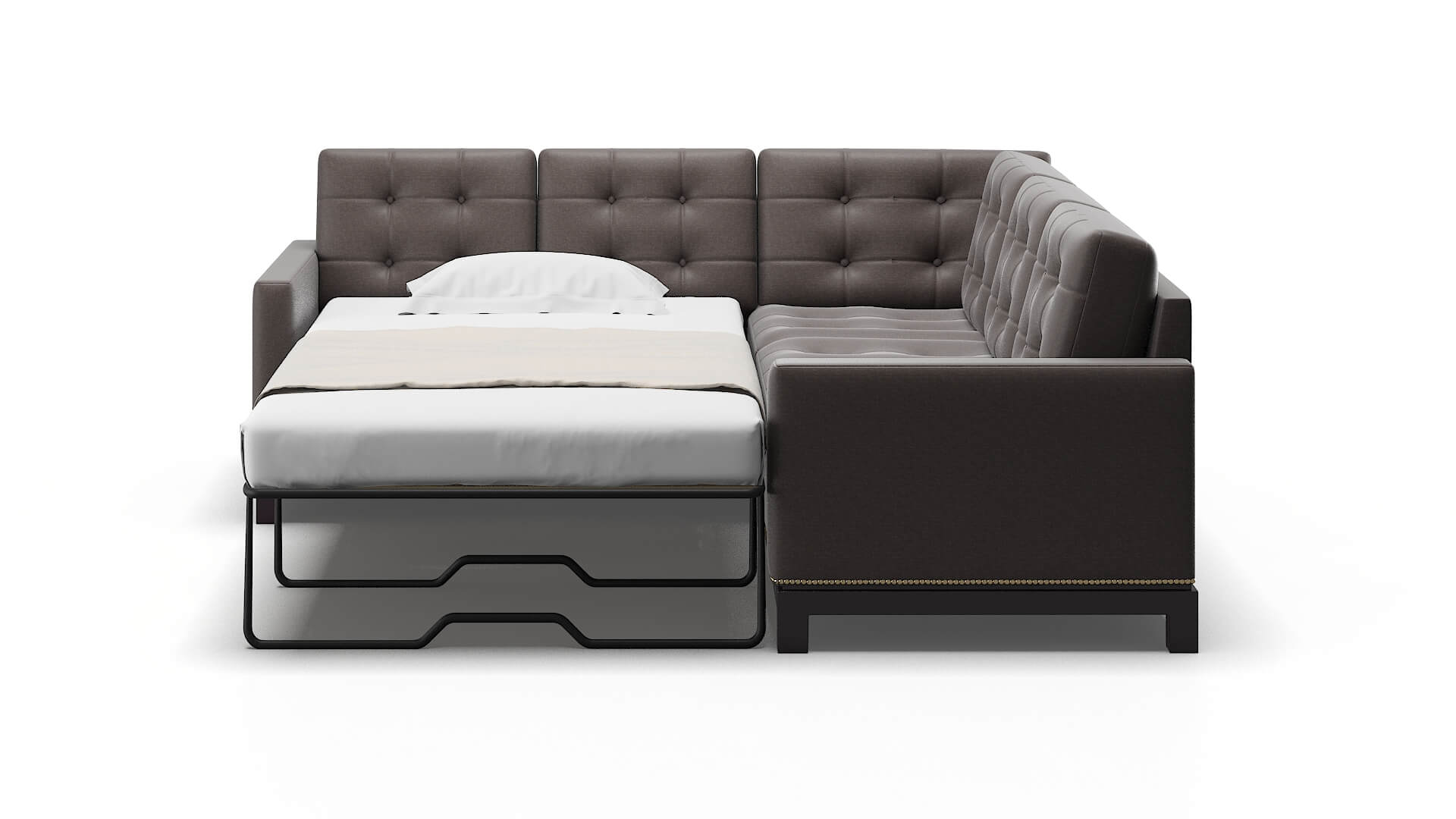 Davos Oscar Chocolate Sectional Sleeper Espresso legs 1